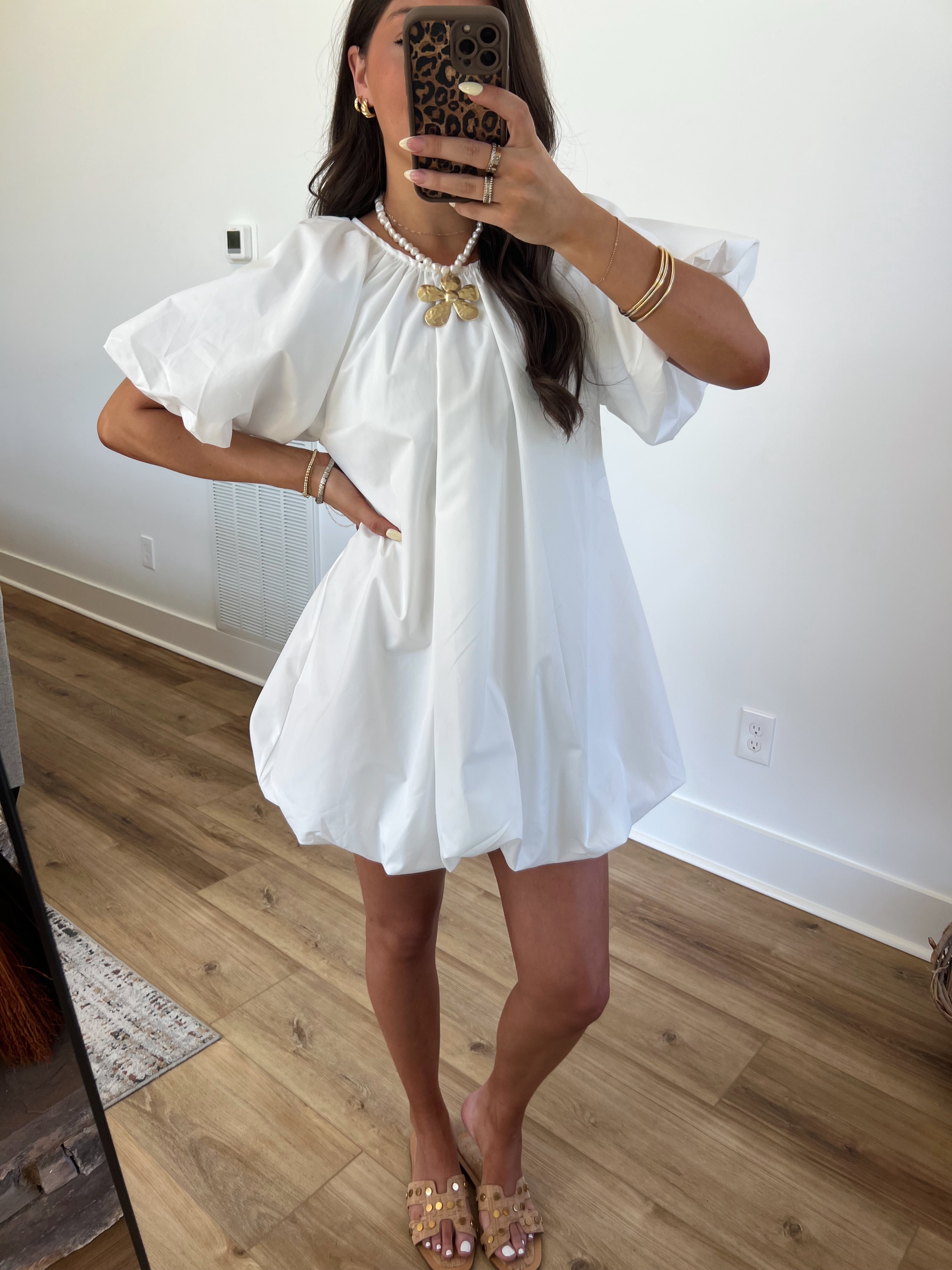 Puff Sleeve Mini Dress
