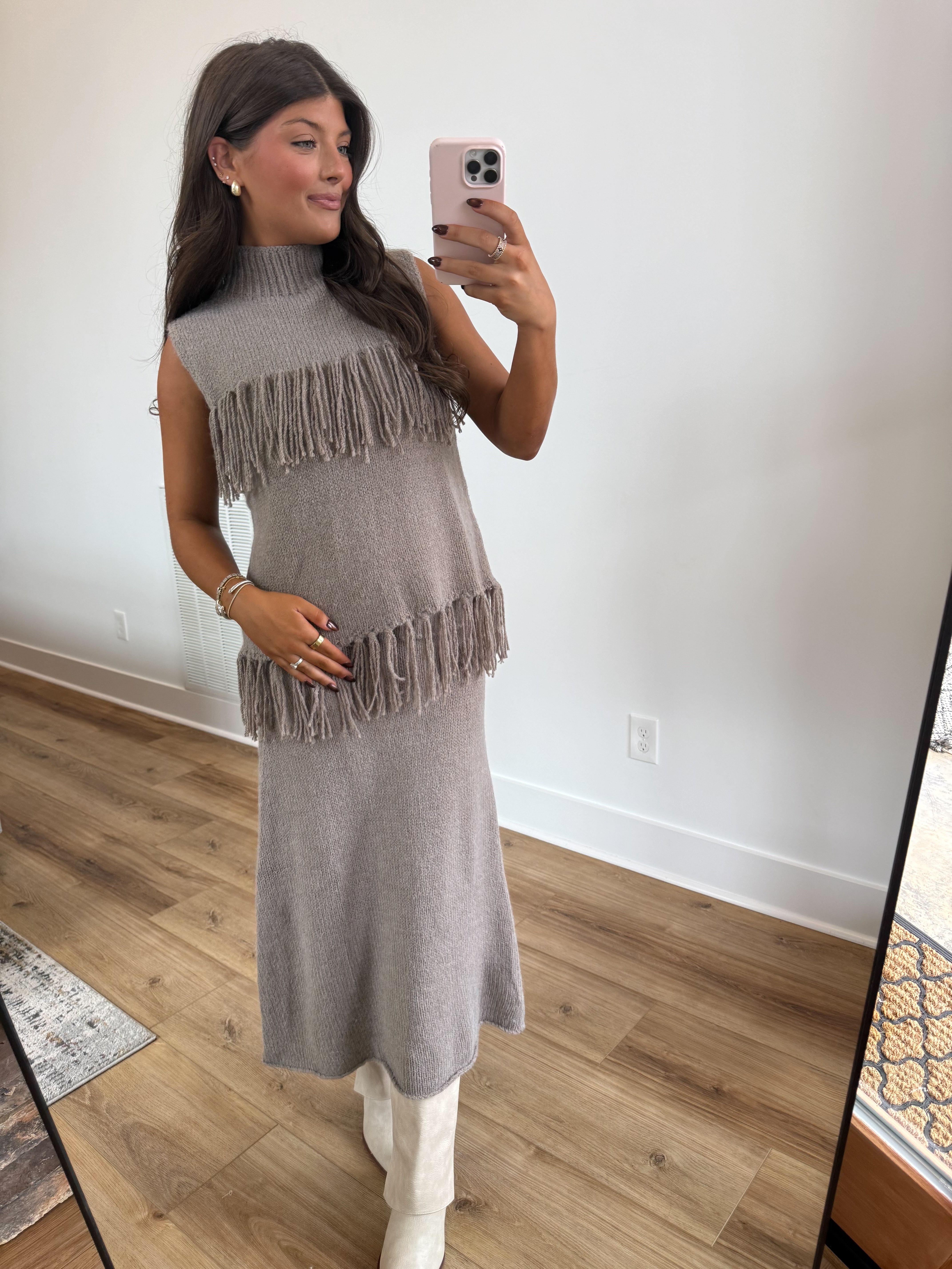 Thankful Fringe Skirt Set