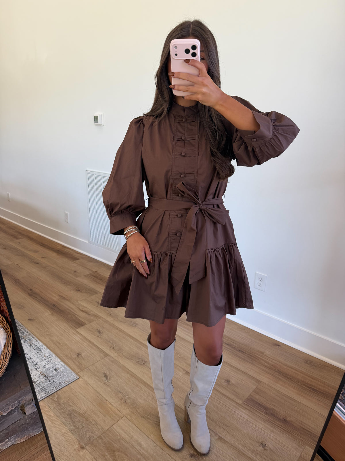 Chestnut Charm Mini Dress