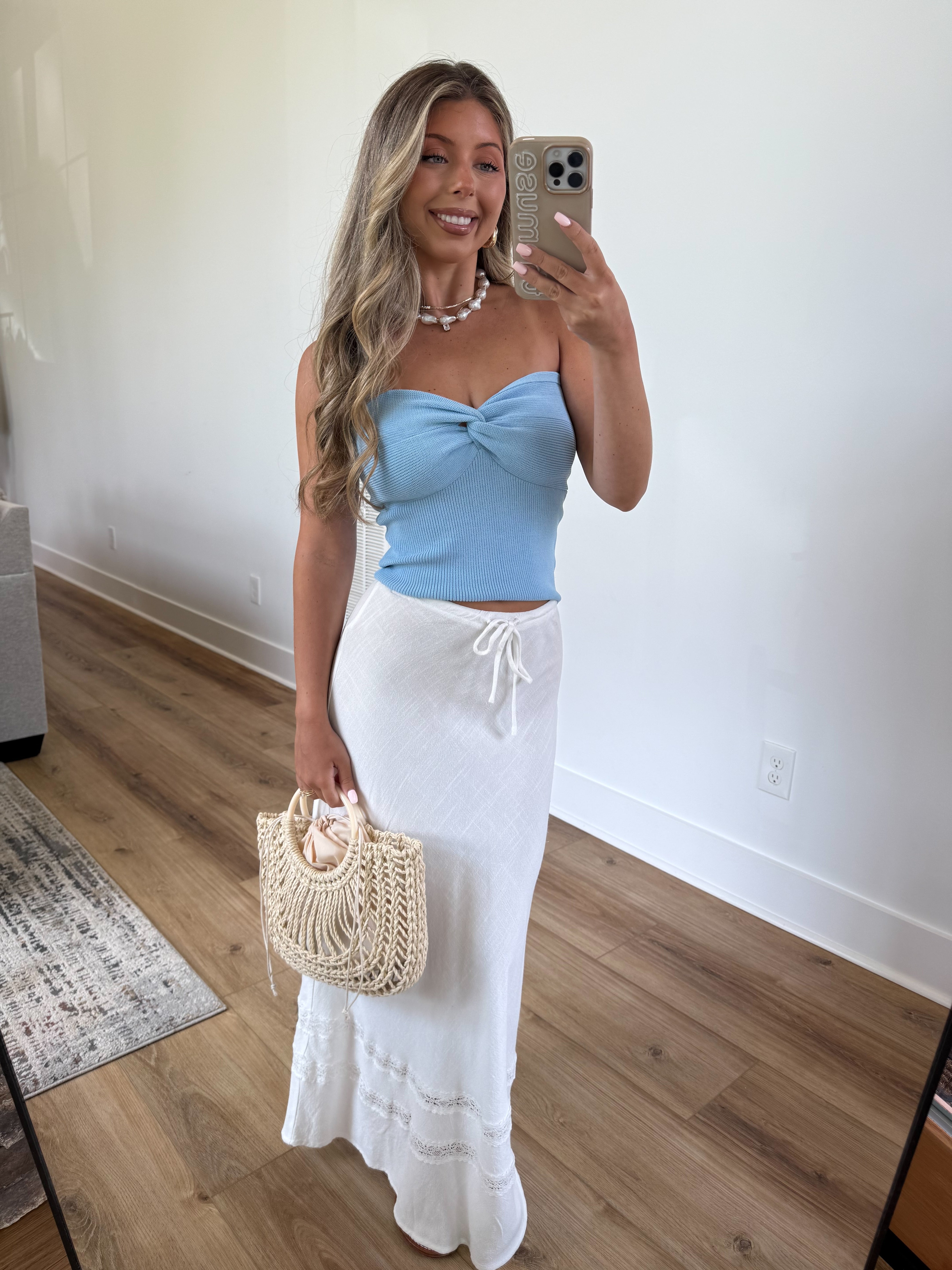 Front Twist Tube Top (Blue)