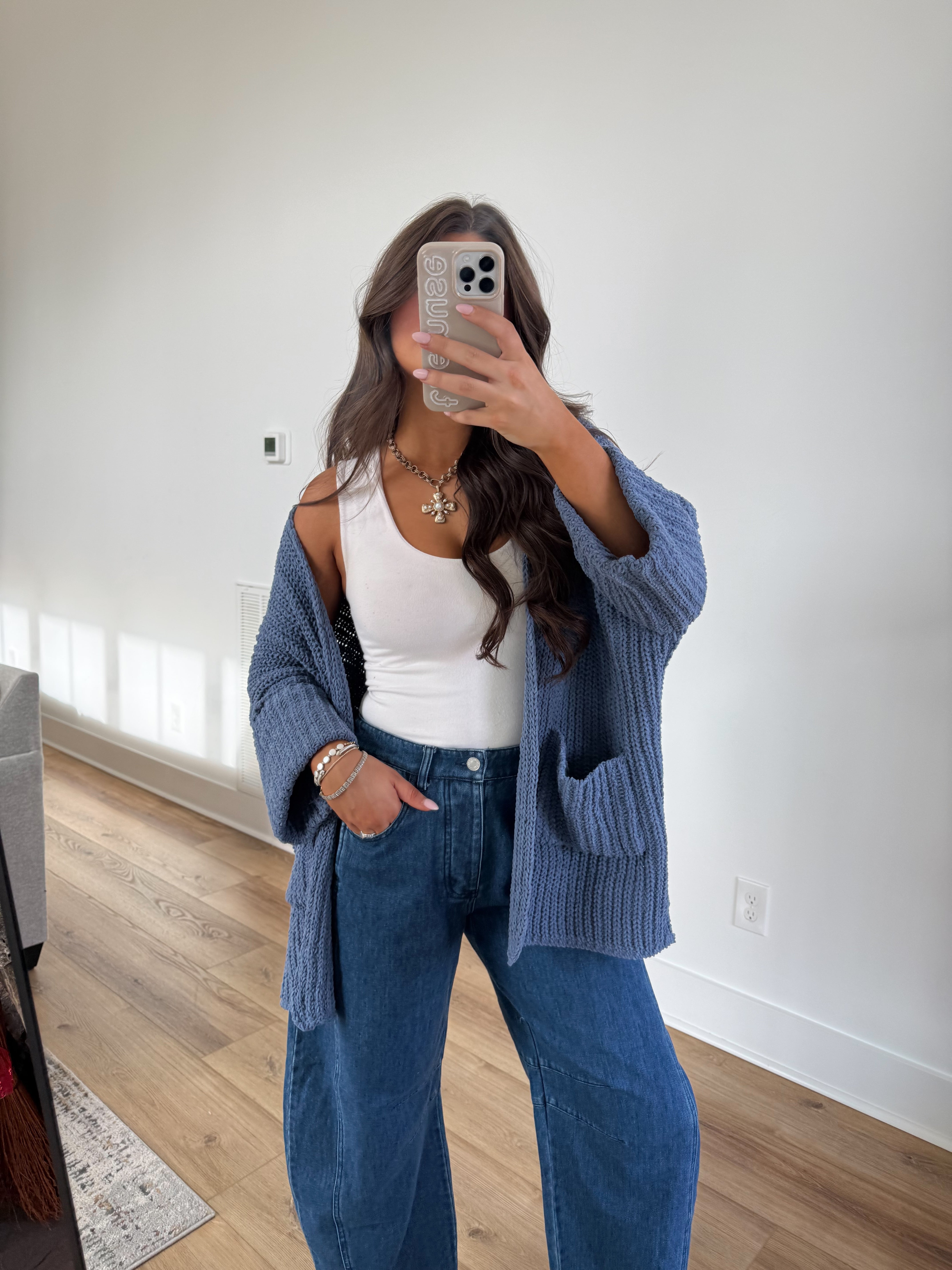 Oat Milk Cardigan (Blue)