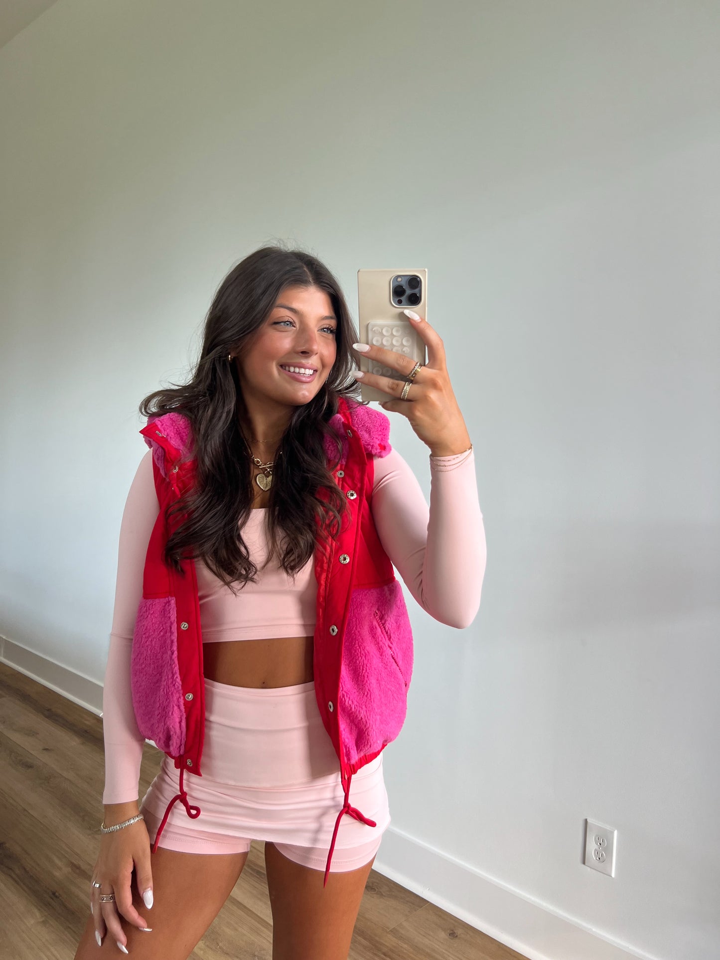 Pink/Red Fleece Vest