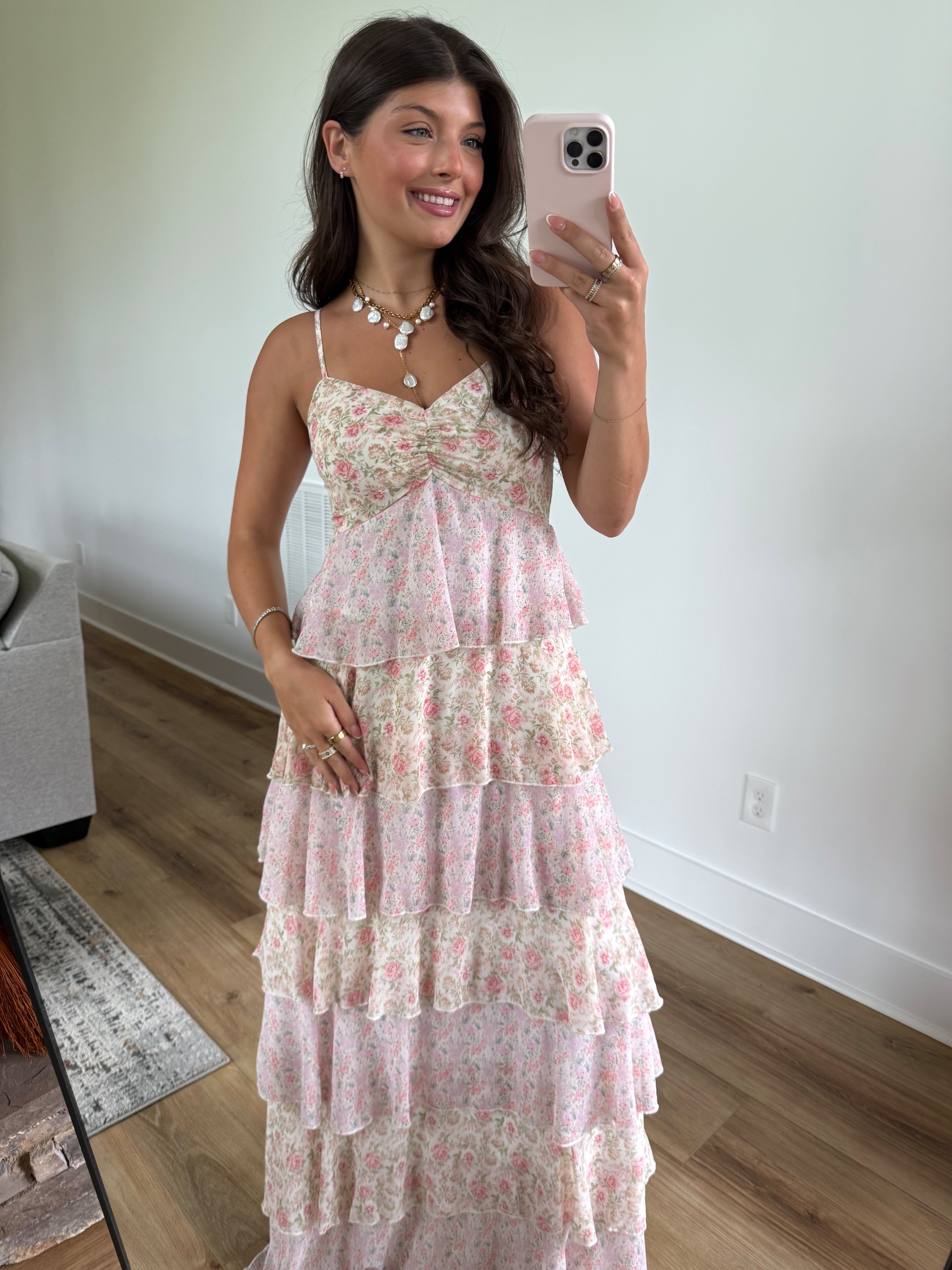 Pink Olivia Ruffle Dress