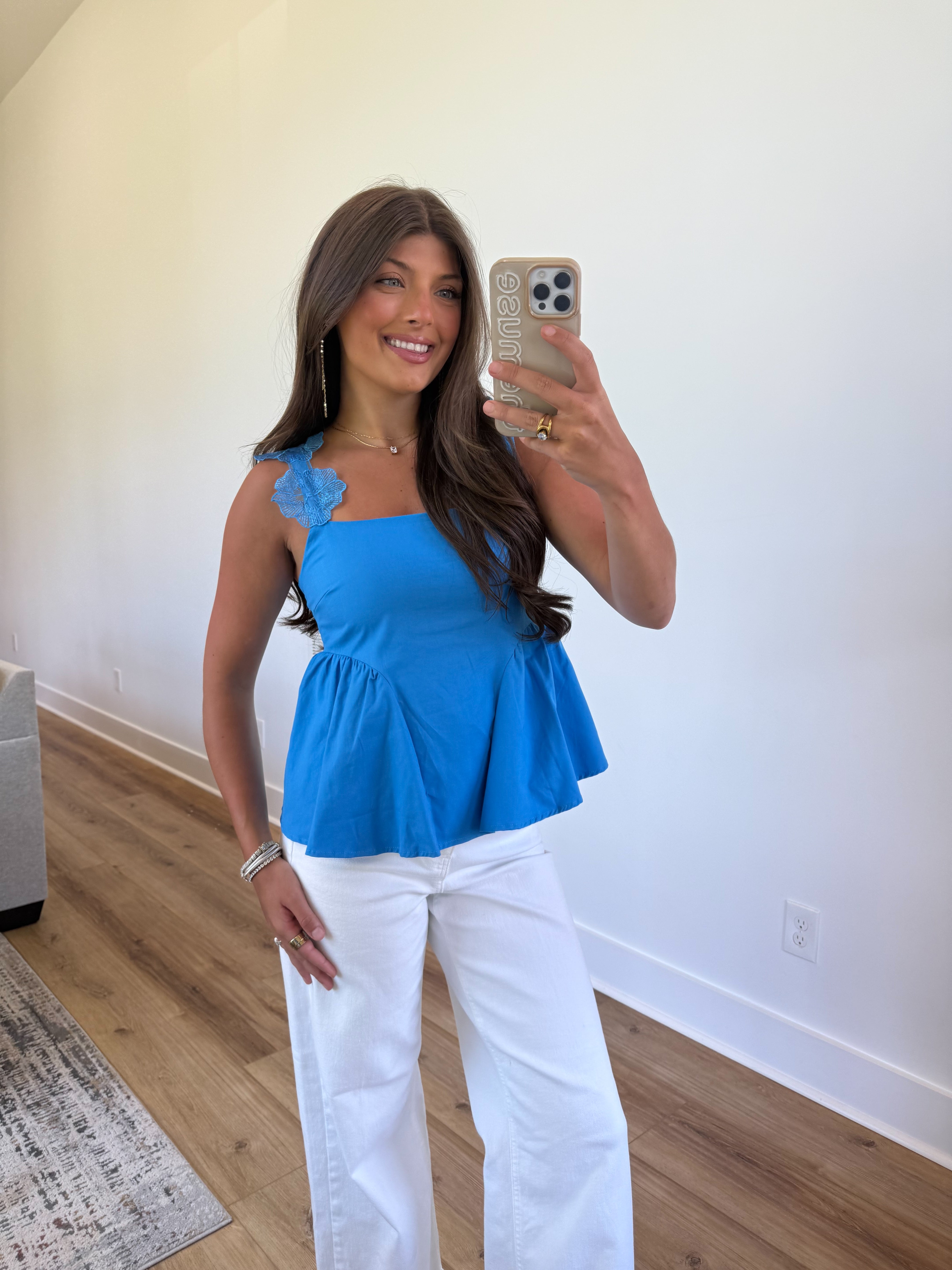 Royal Blue Flower Top