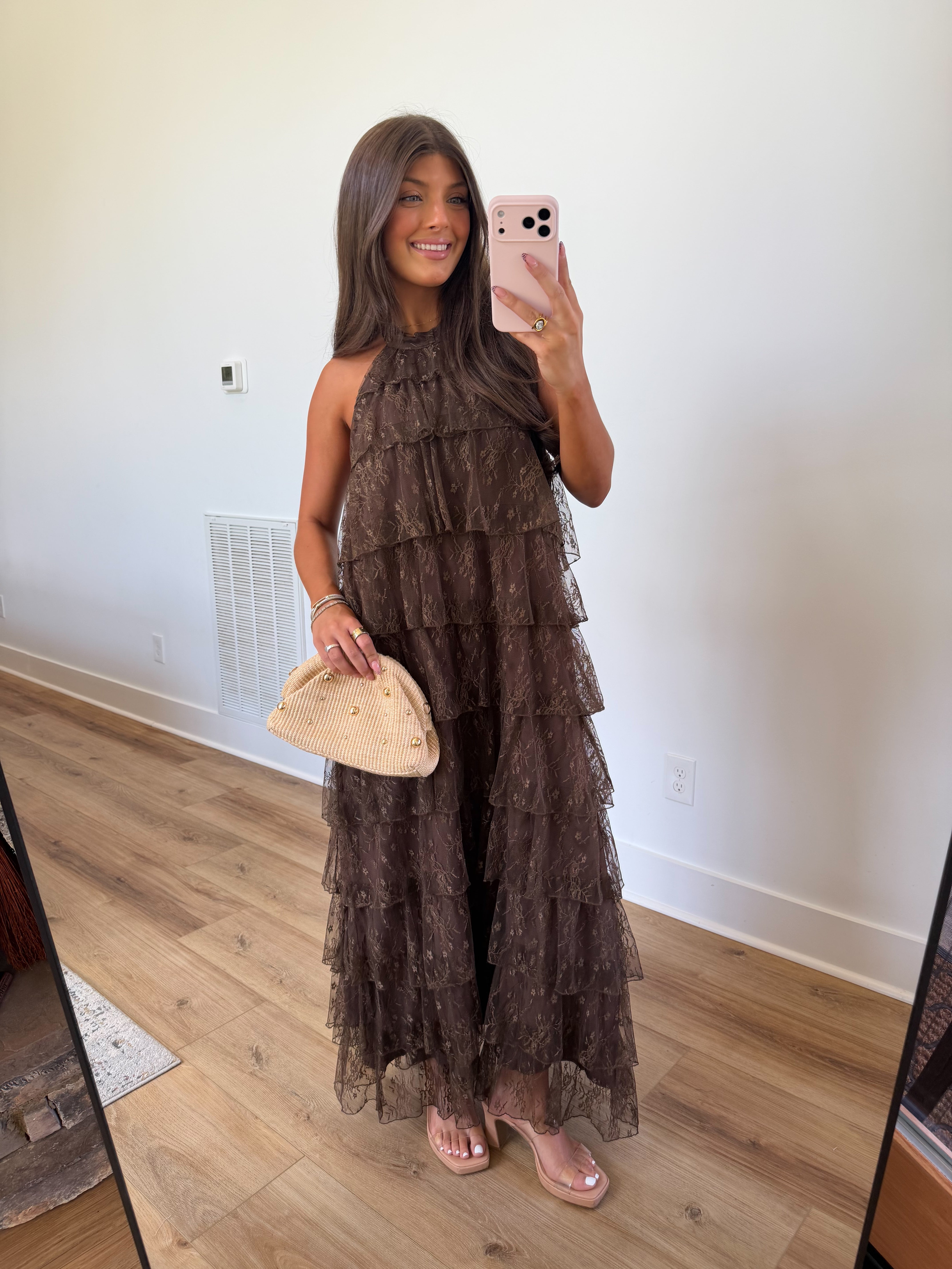 Cocoa Ruffle Maxi