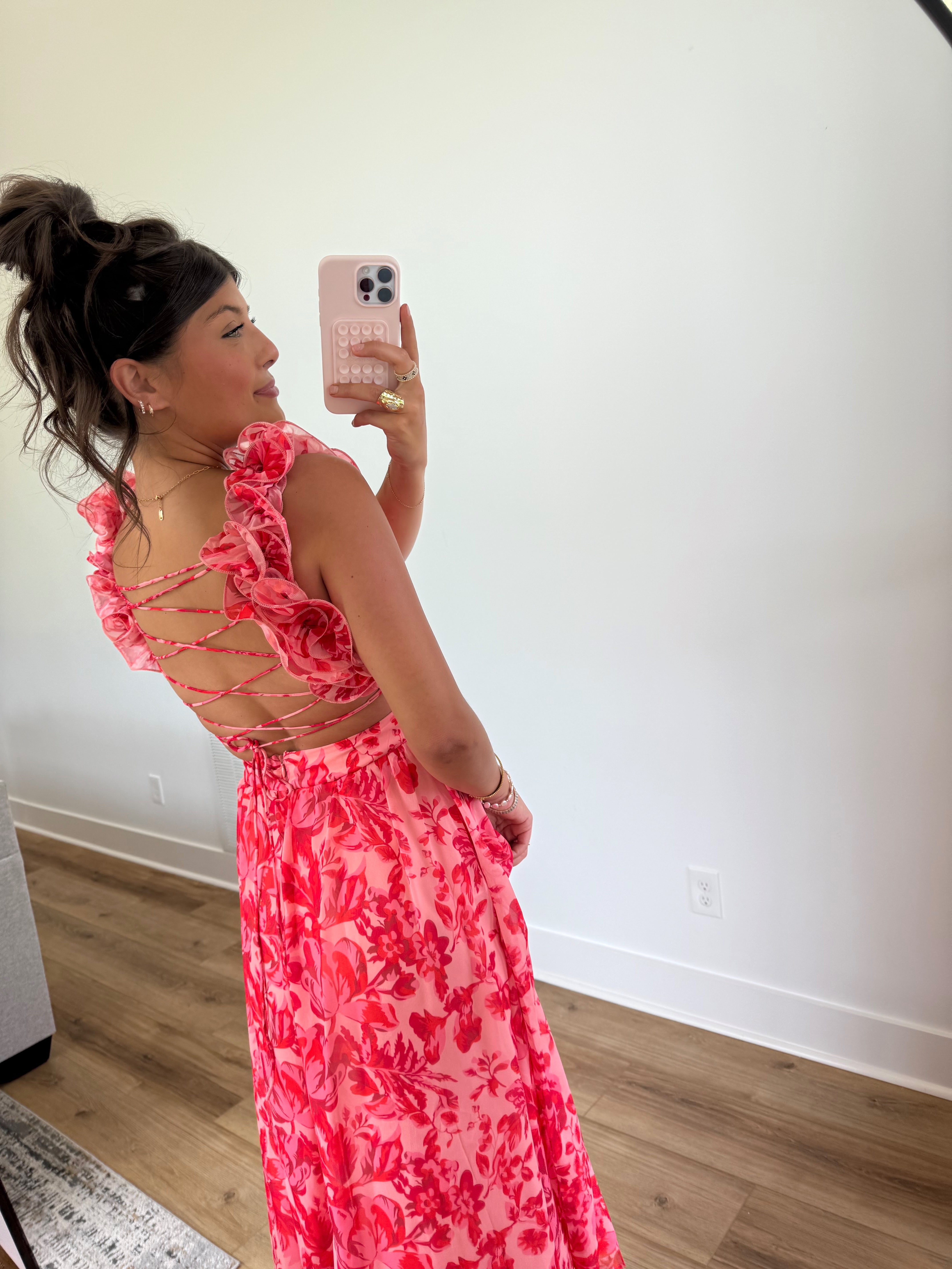 Sunset Flowers Maxi Dress