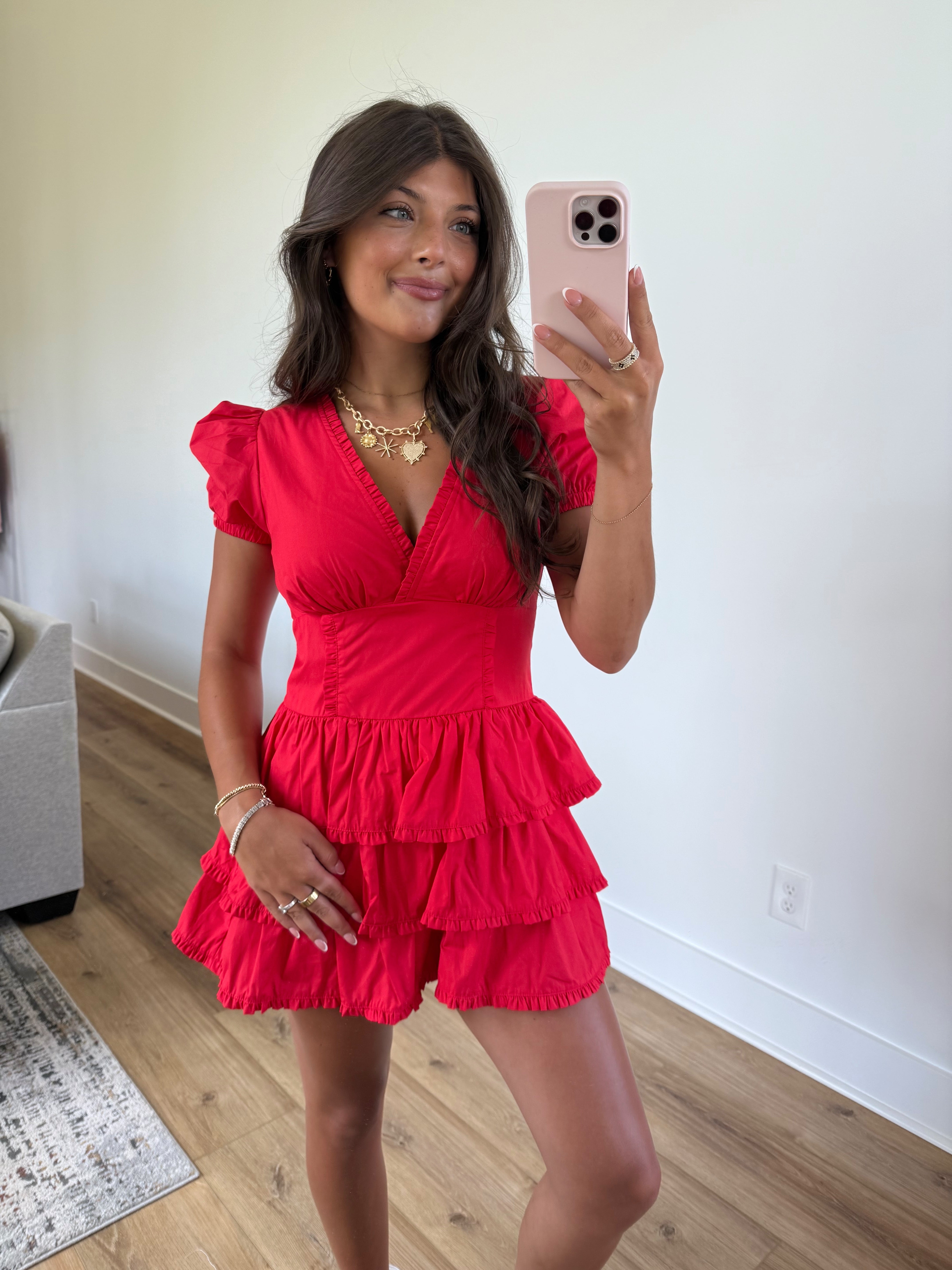 Red Ruffle Romper