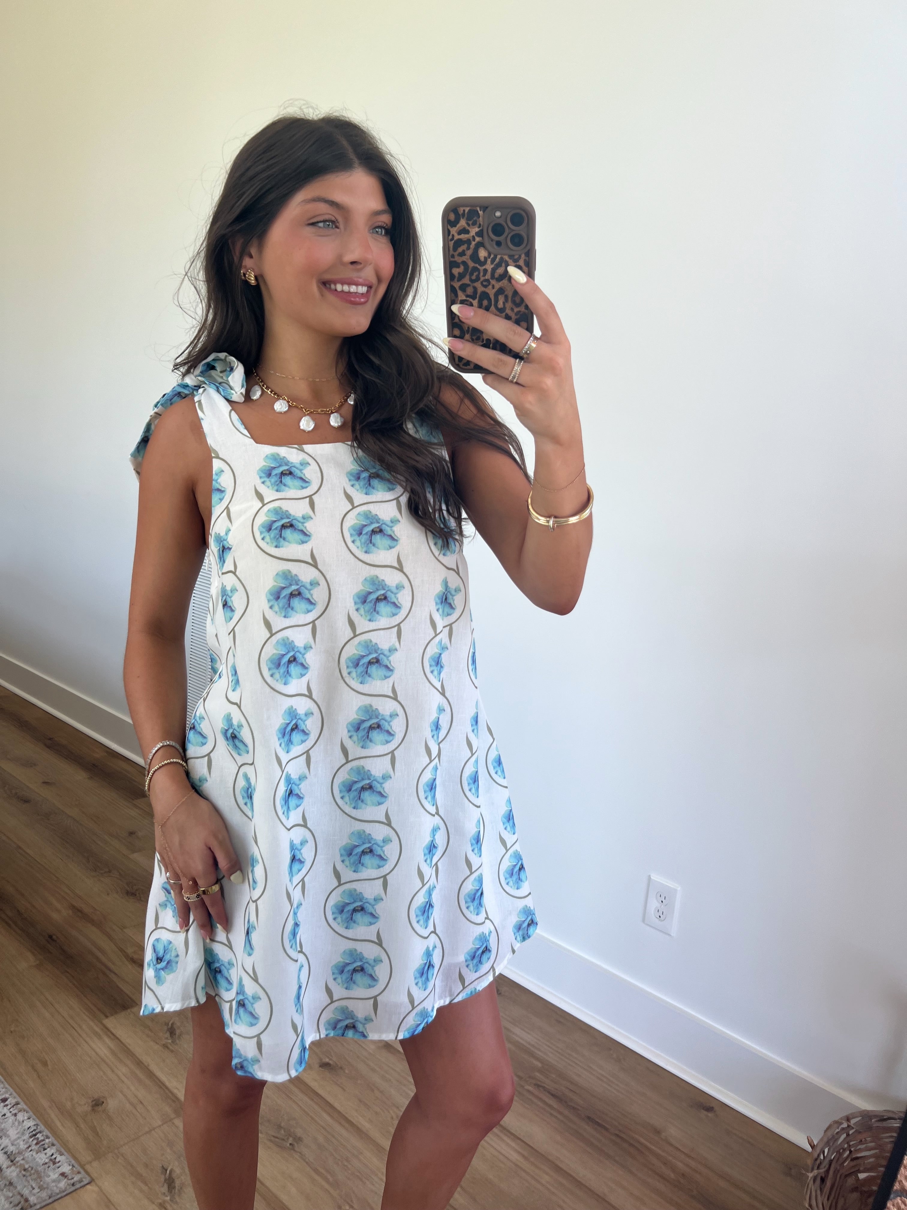 Sky Petals Mini Dress