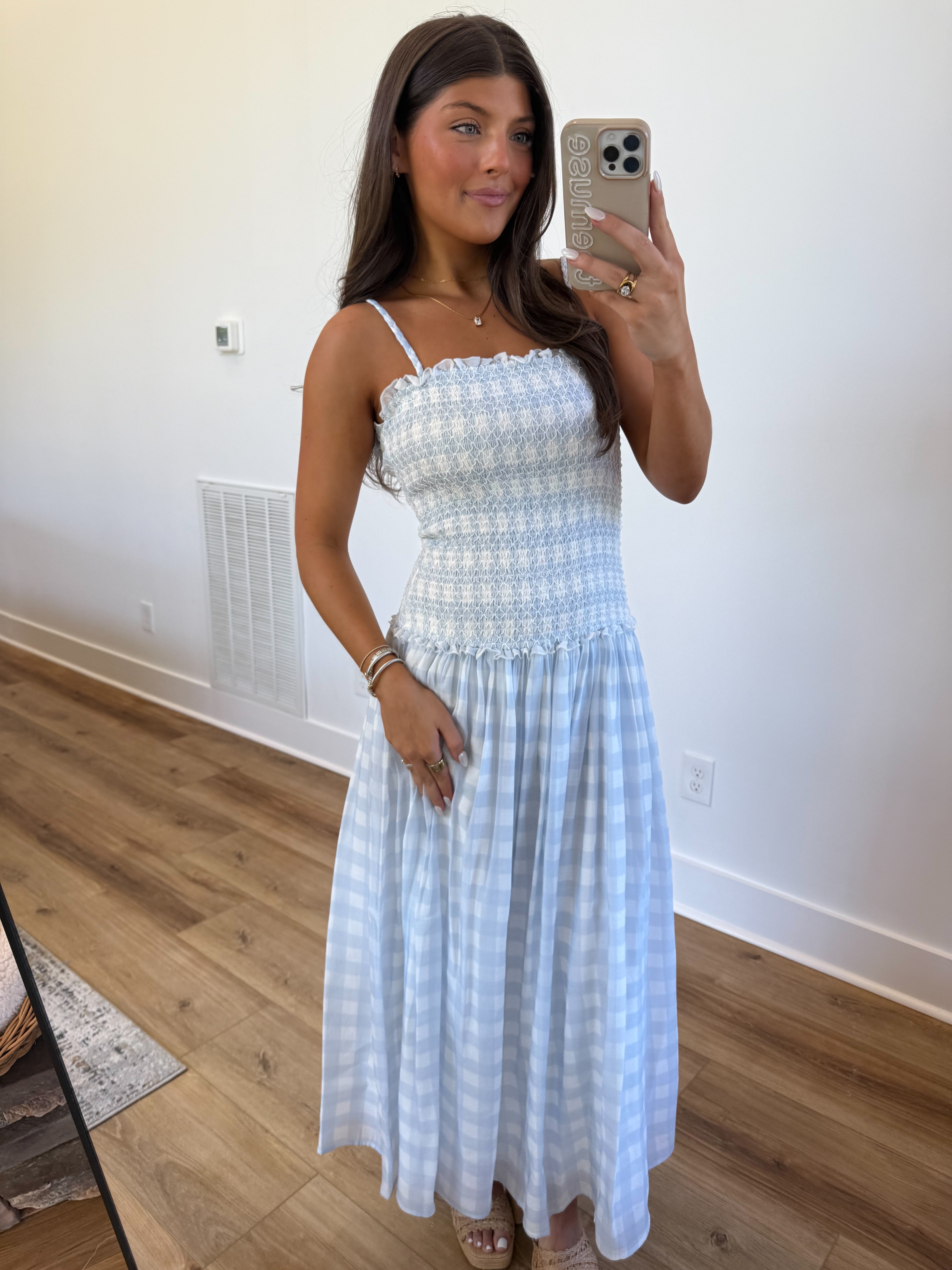 Nantucket Gingham Maxi (Blue)