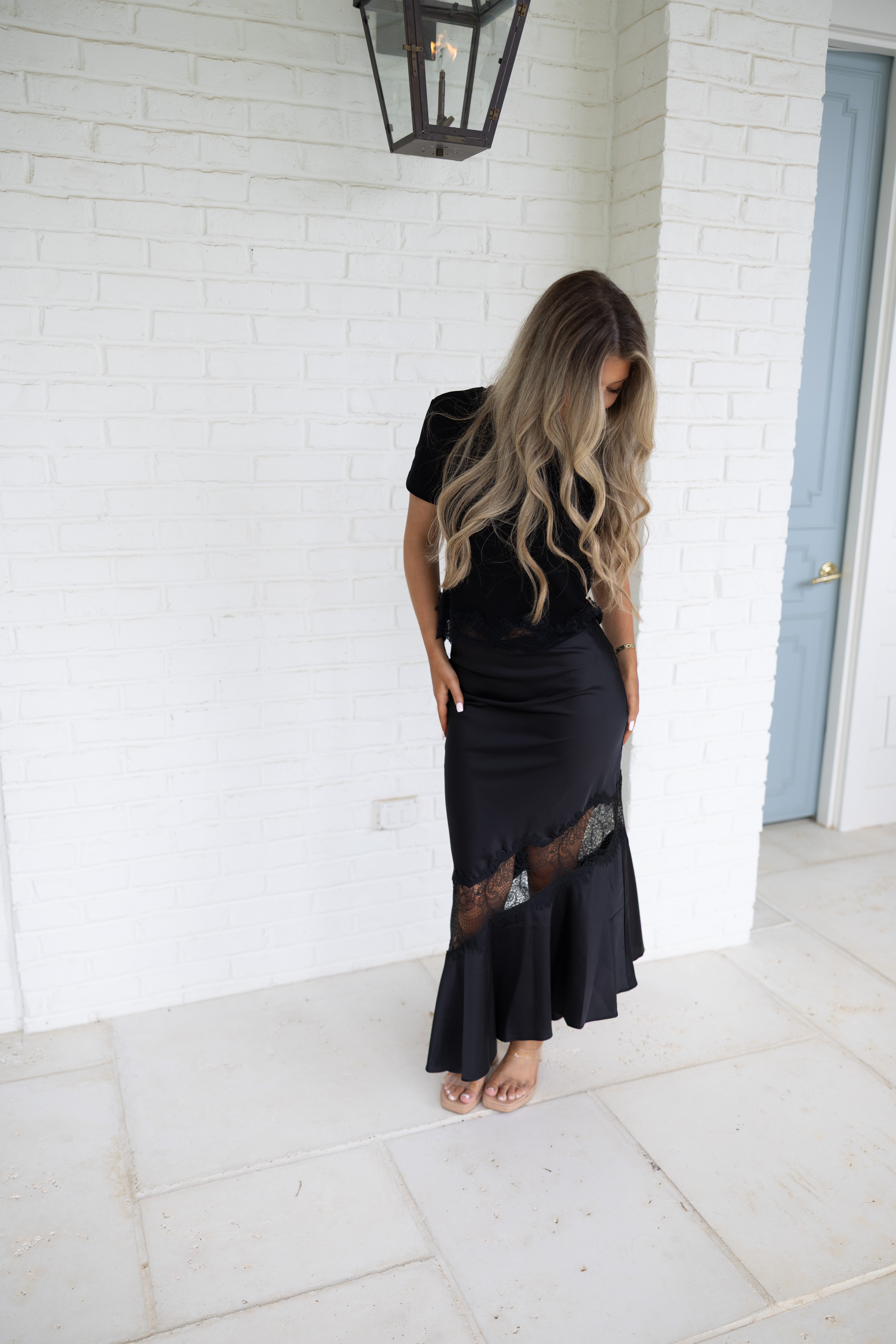 Black Laci Midi Skirt