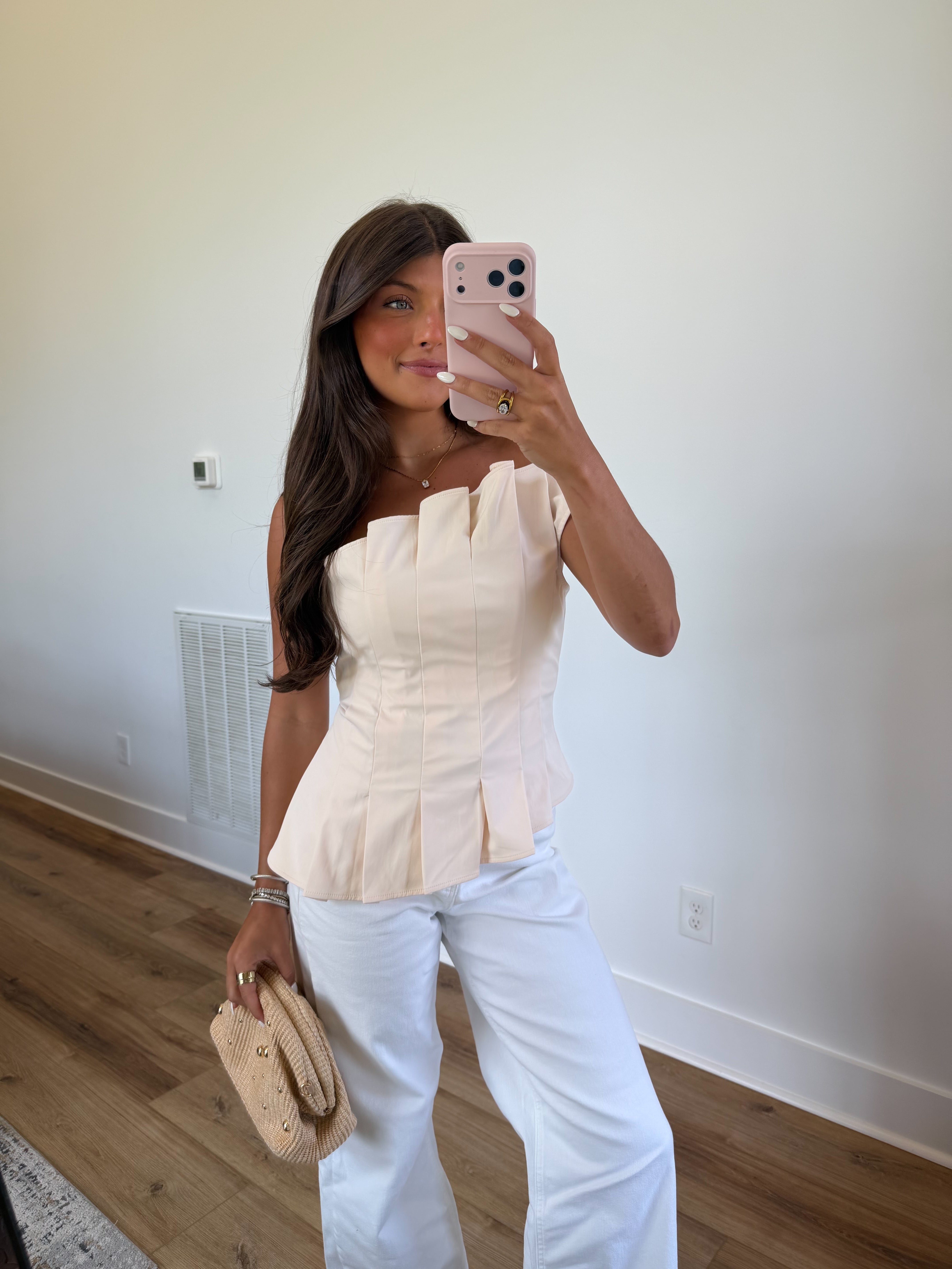 Chic Pleated Top (Cream)
