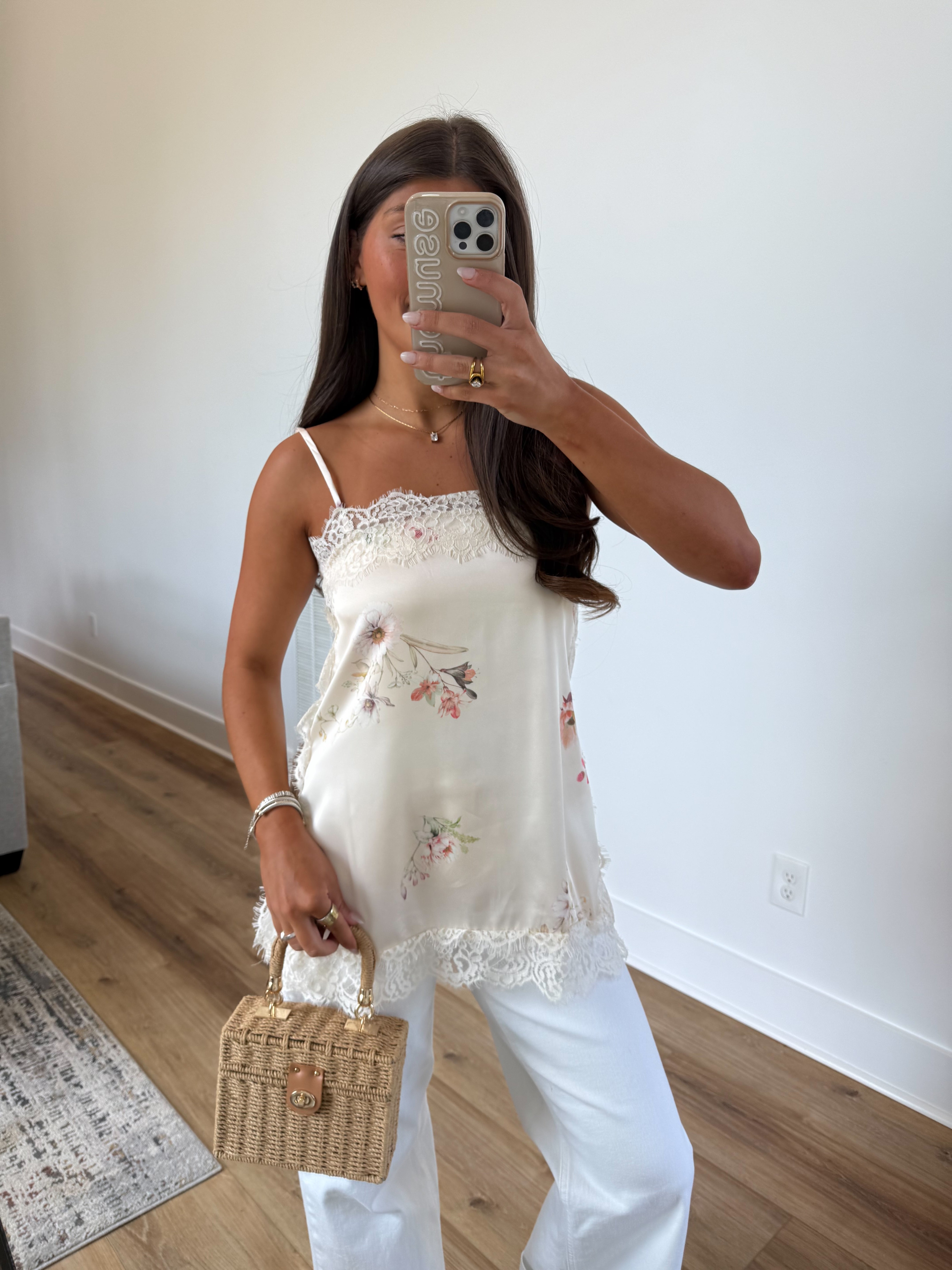Lace Trim Tea Cami