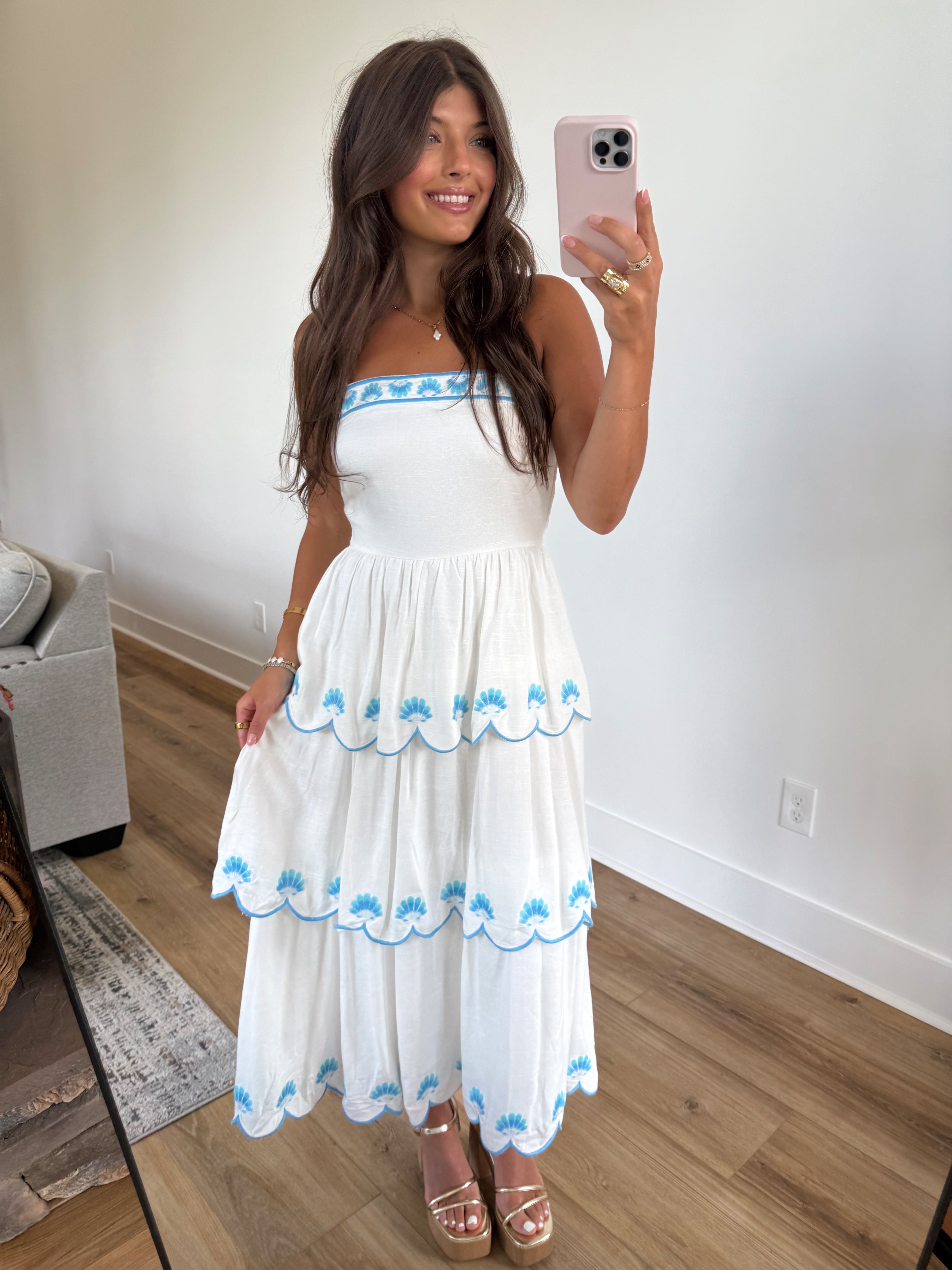 Santorini Seashell Midi Dress