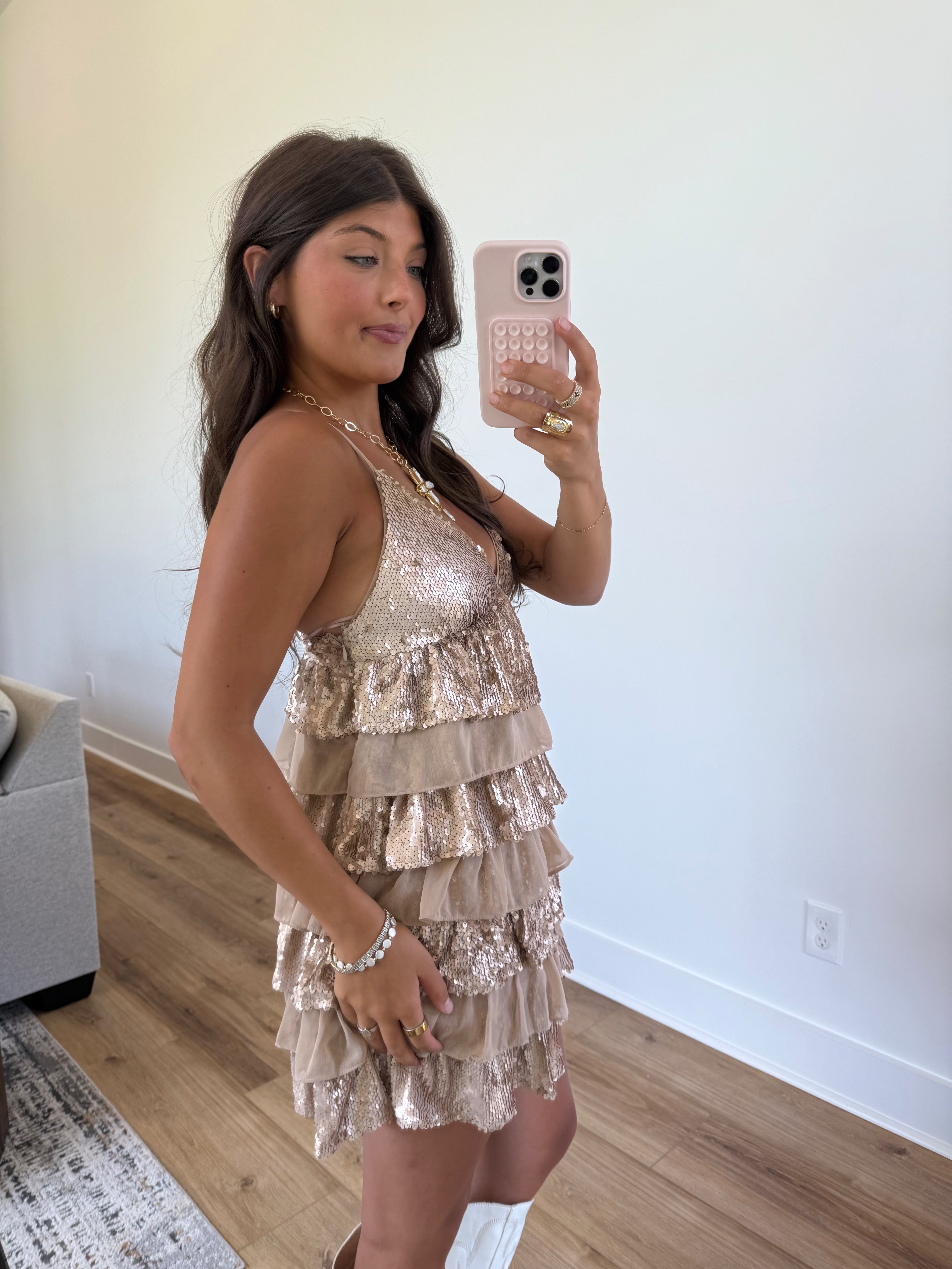 Champagne Showdown Mini Dress