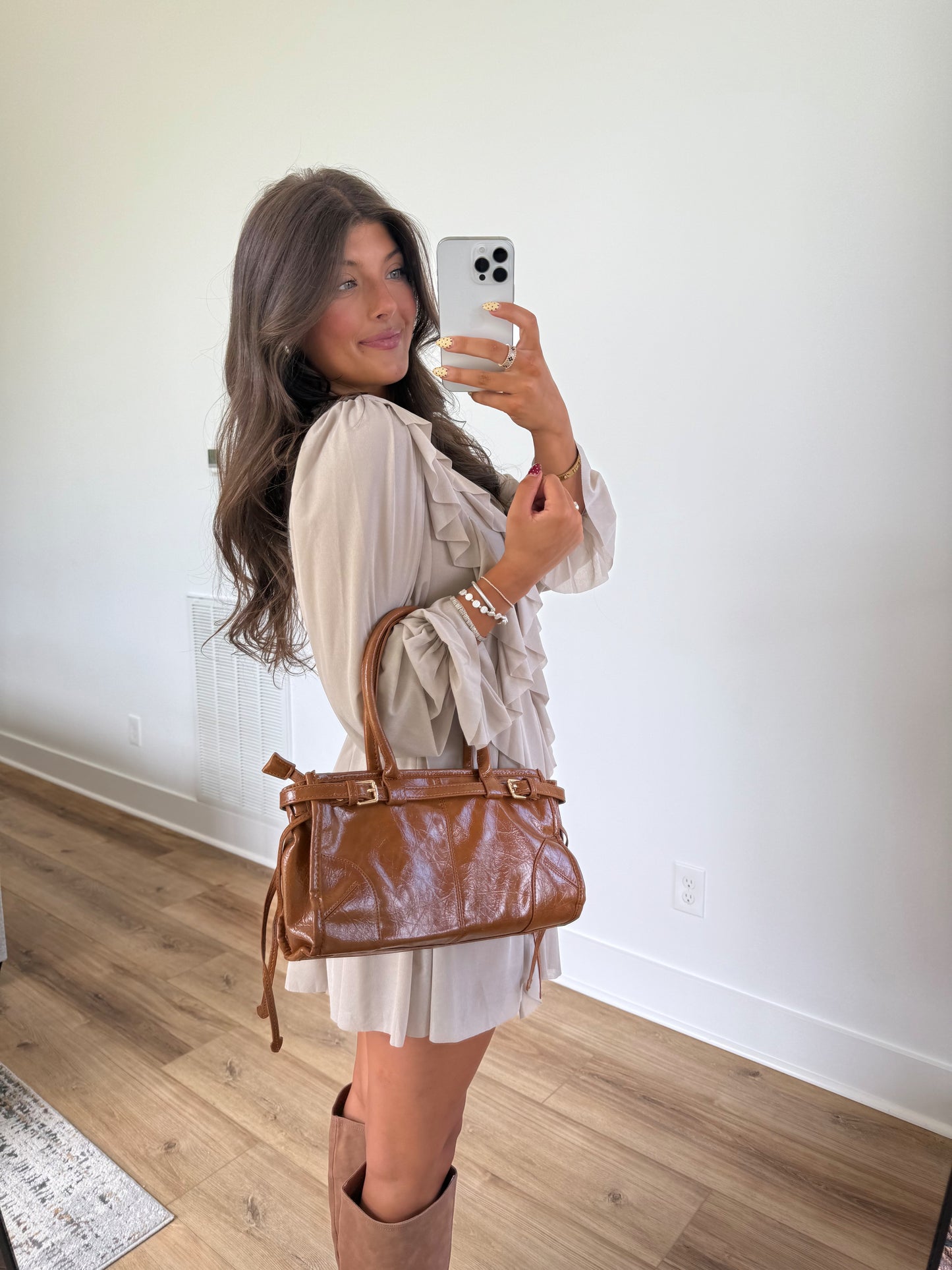 Toffee Top Handle Bag
