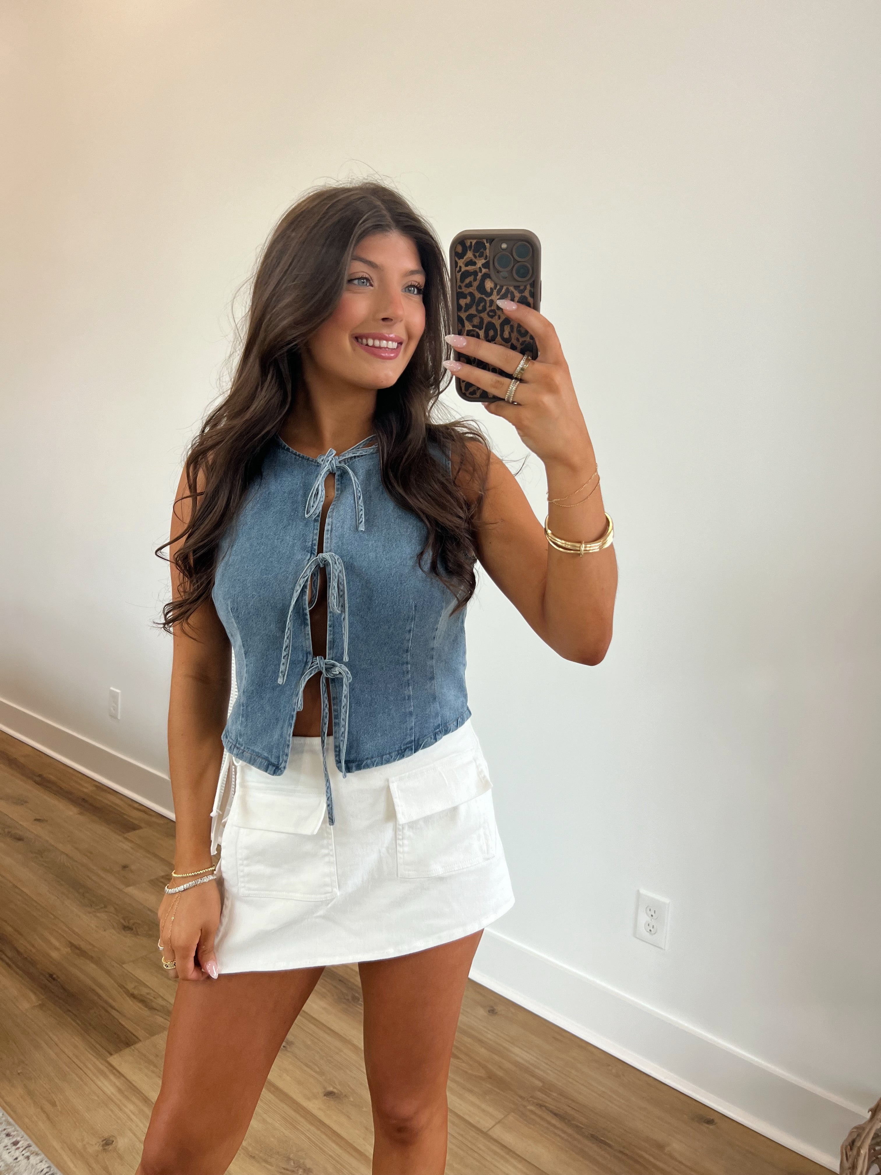 Dallas Denim Tie Vest (Denim)