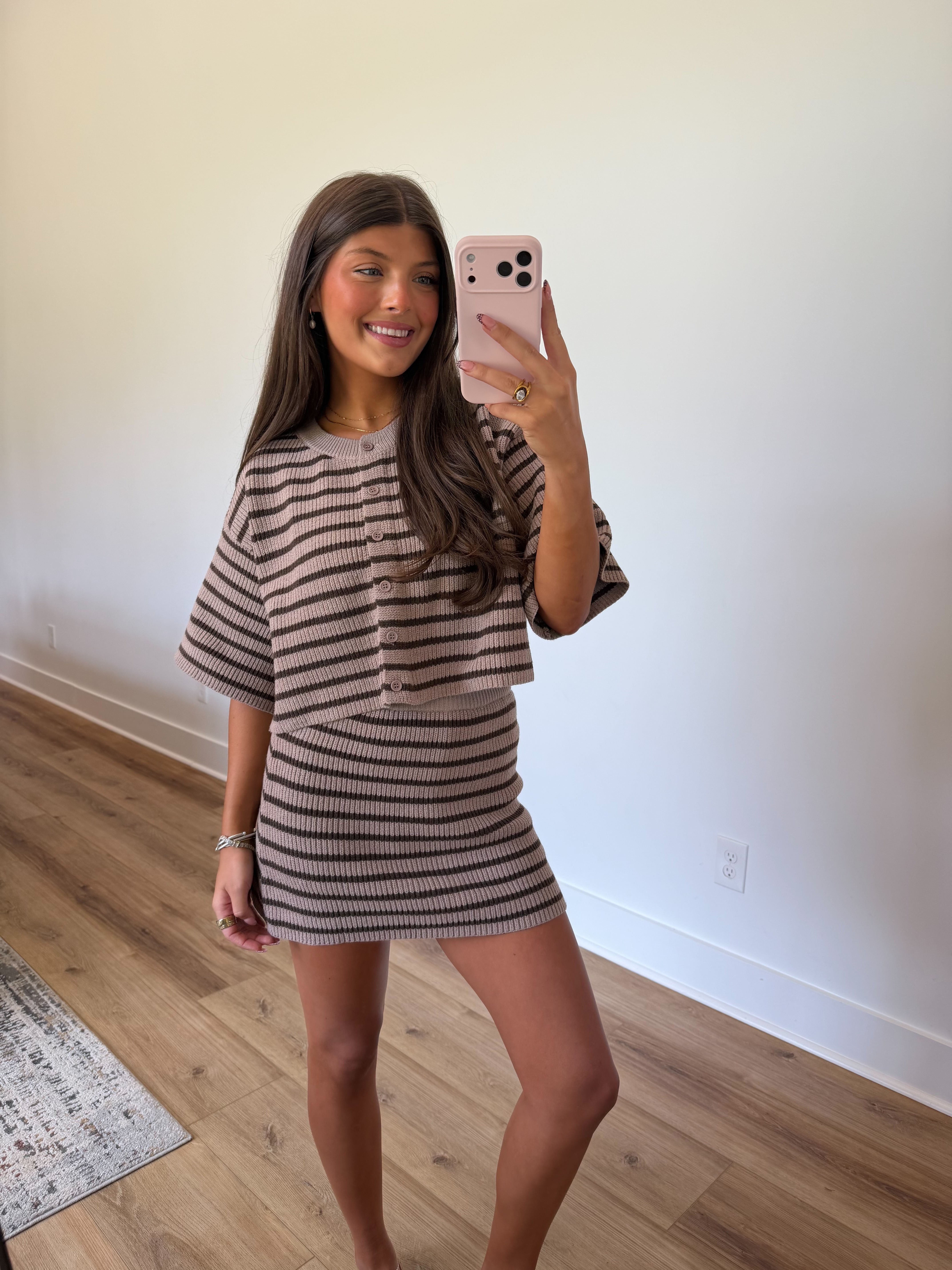 Acquired Stripe Skort Set