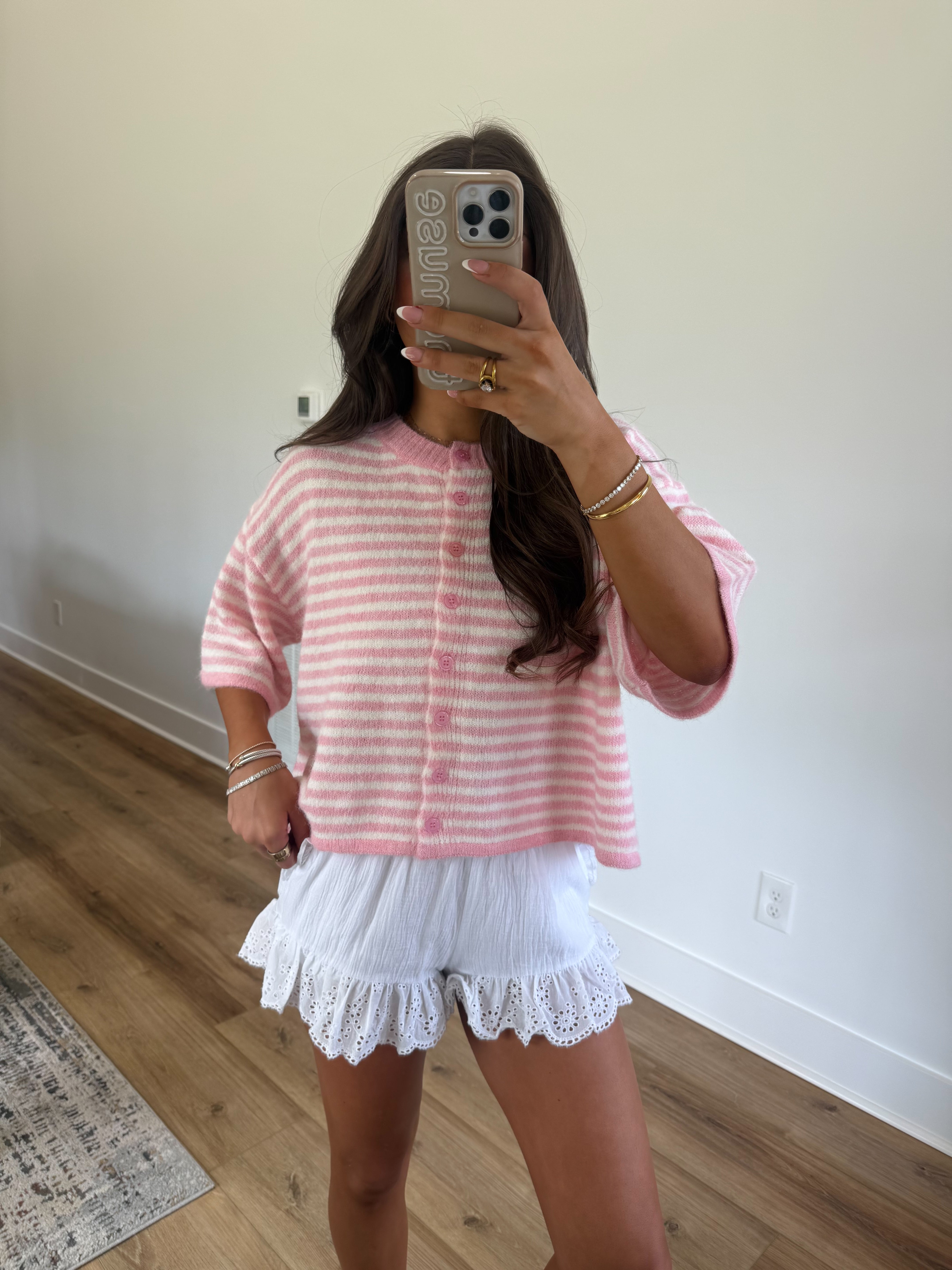 Cream Ruffle Shorts