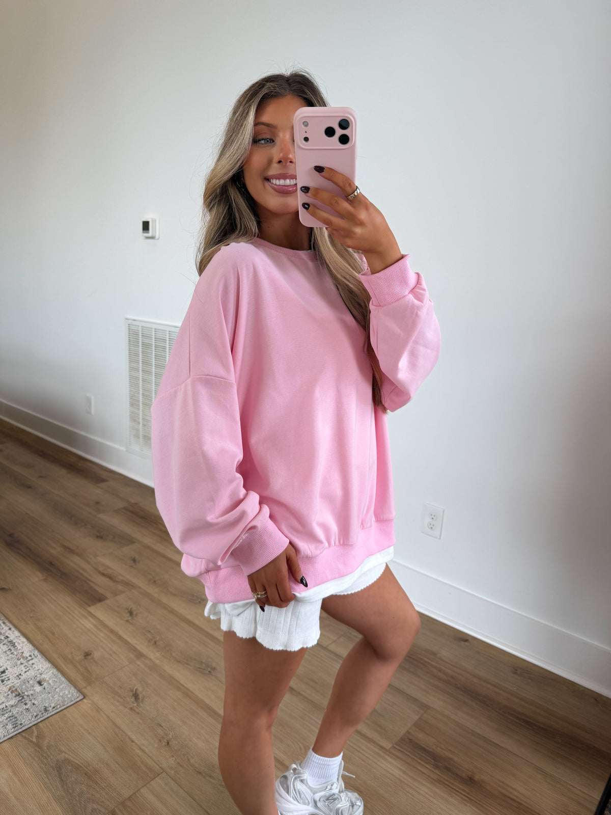 Pink Double Layered Sweatshirt