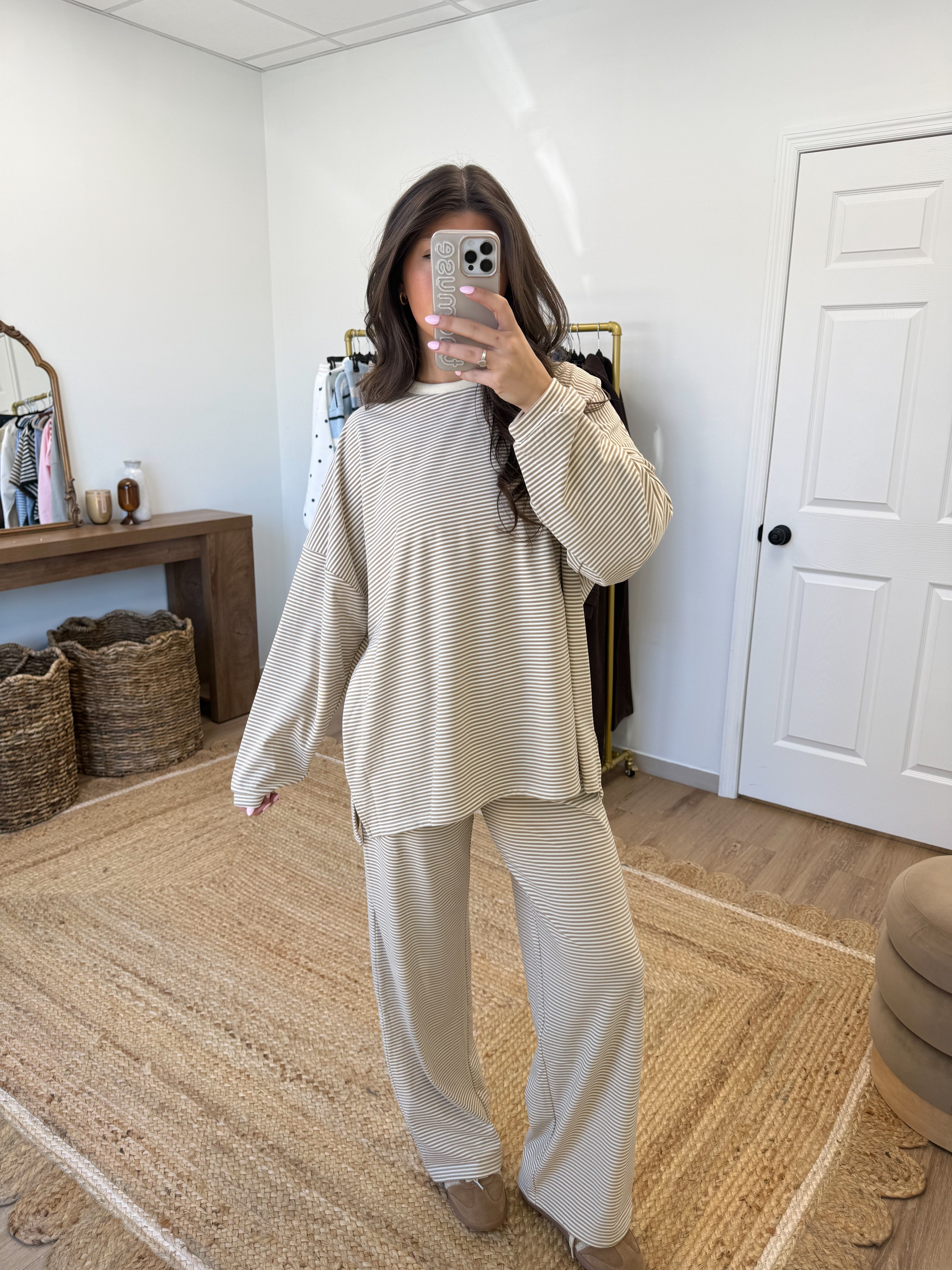 October Fleece TOP (Tan/Cream) (Restock)