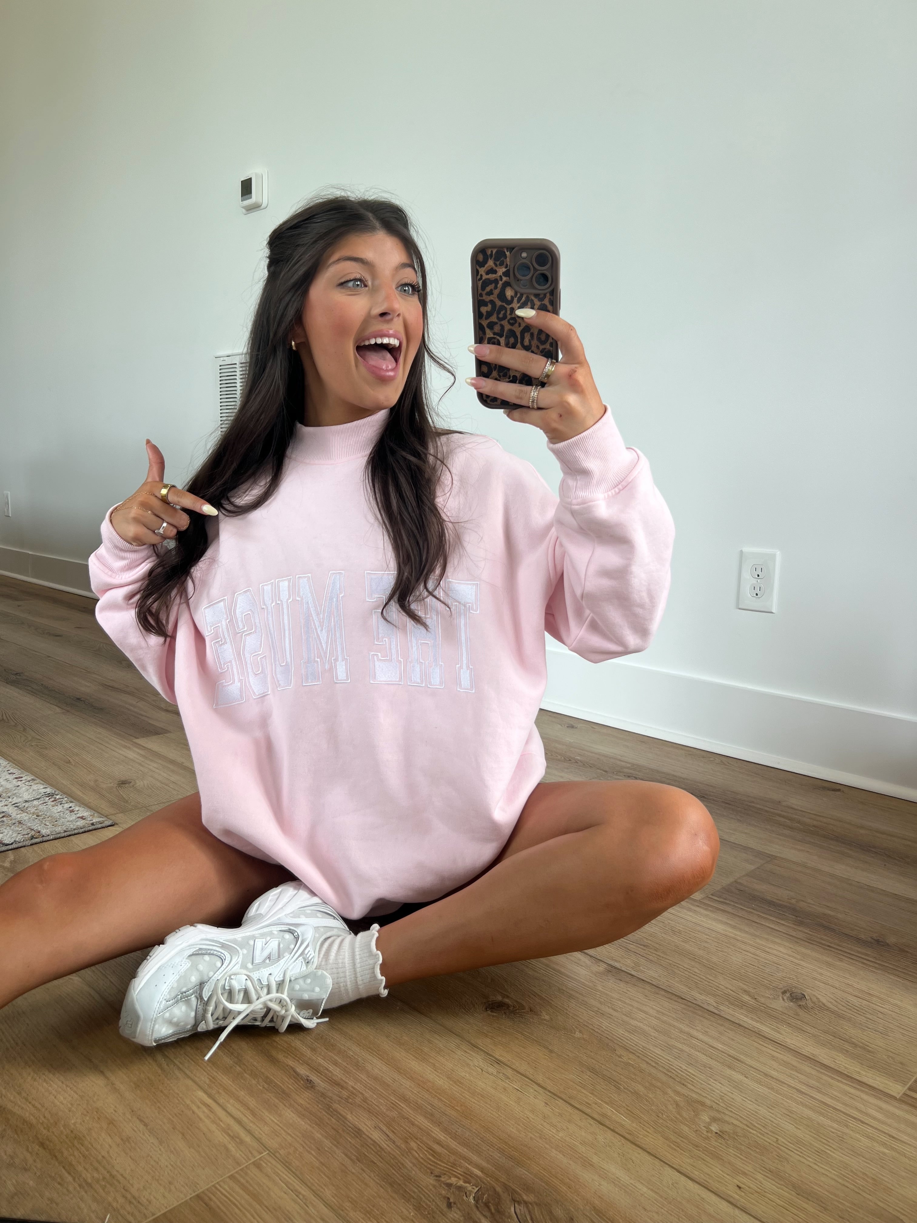 The Muse Varsity Mockneck (Ballet Pink)