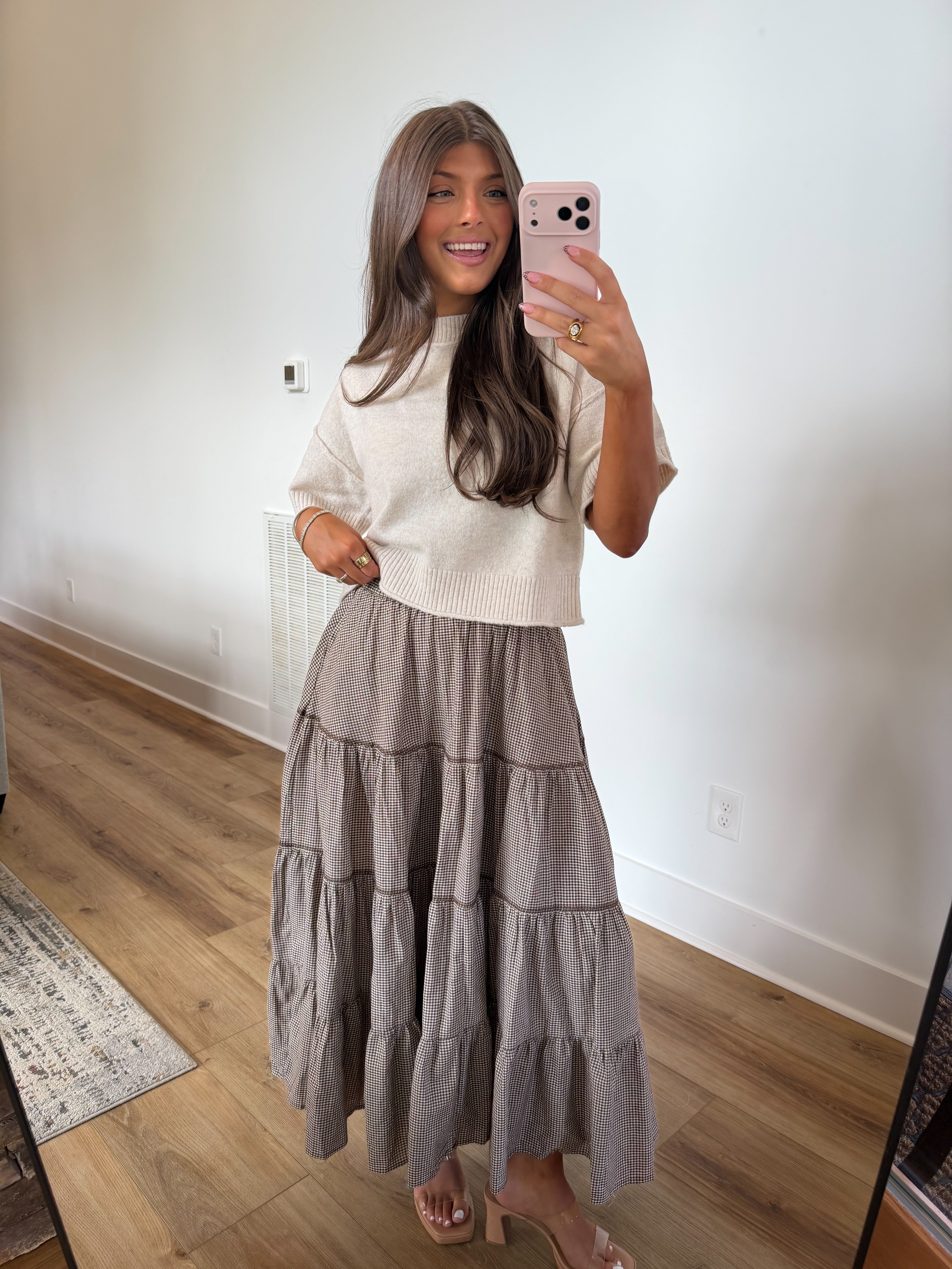 Milli Gingham Midi Skirt
