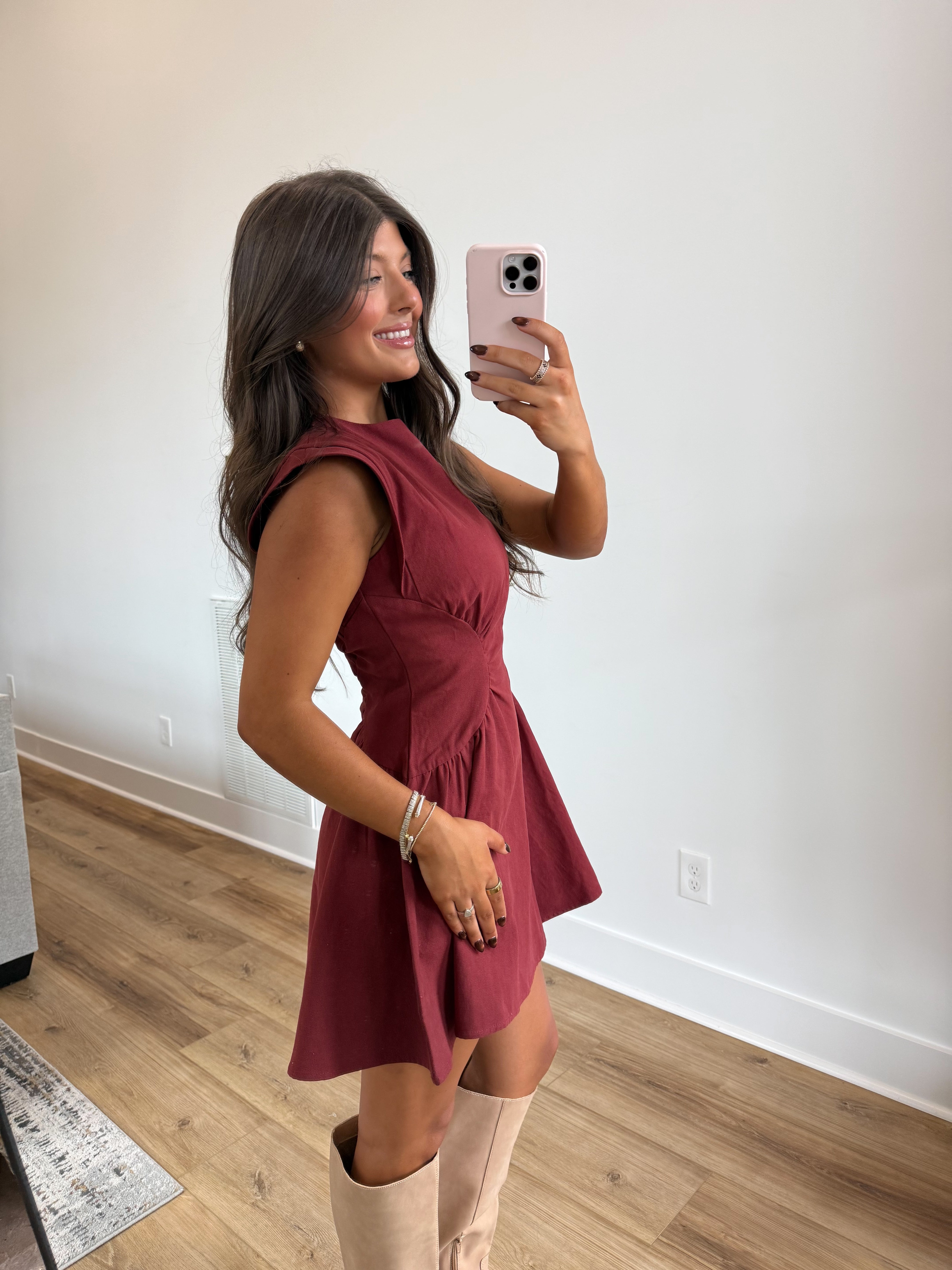Burgundy Pecan Dress