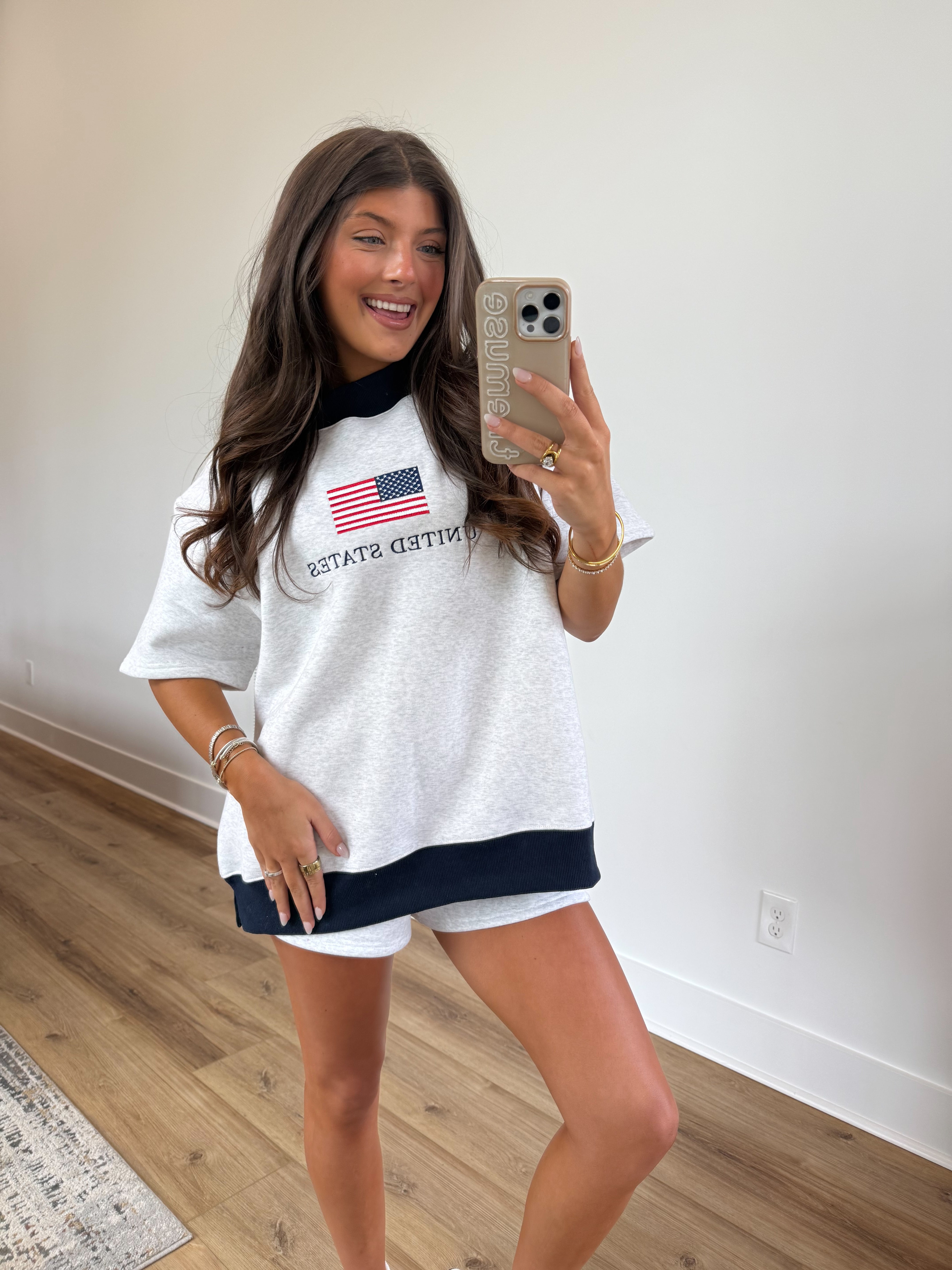 USA Mockneck Sweatshirt Tee