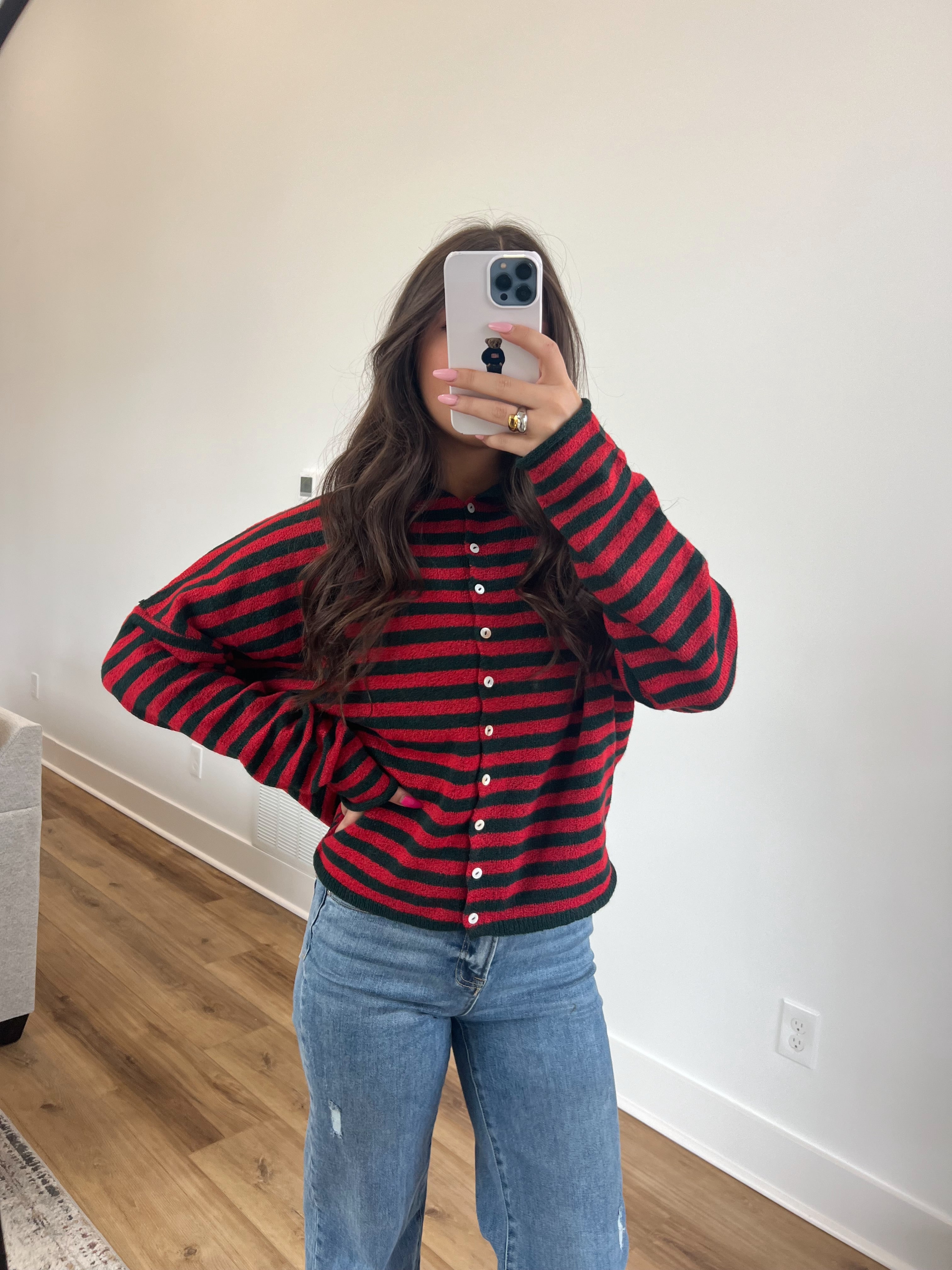 Best Dress Cardigan (Red/Green)