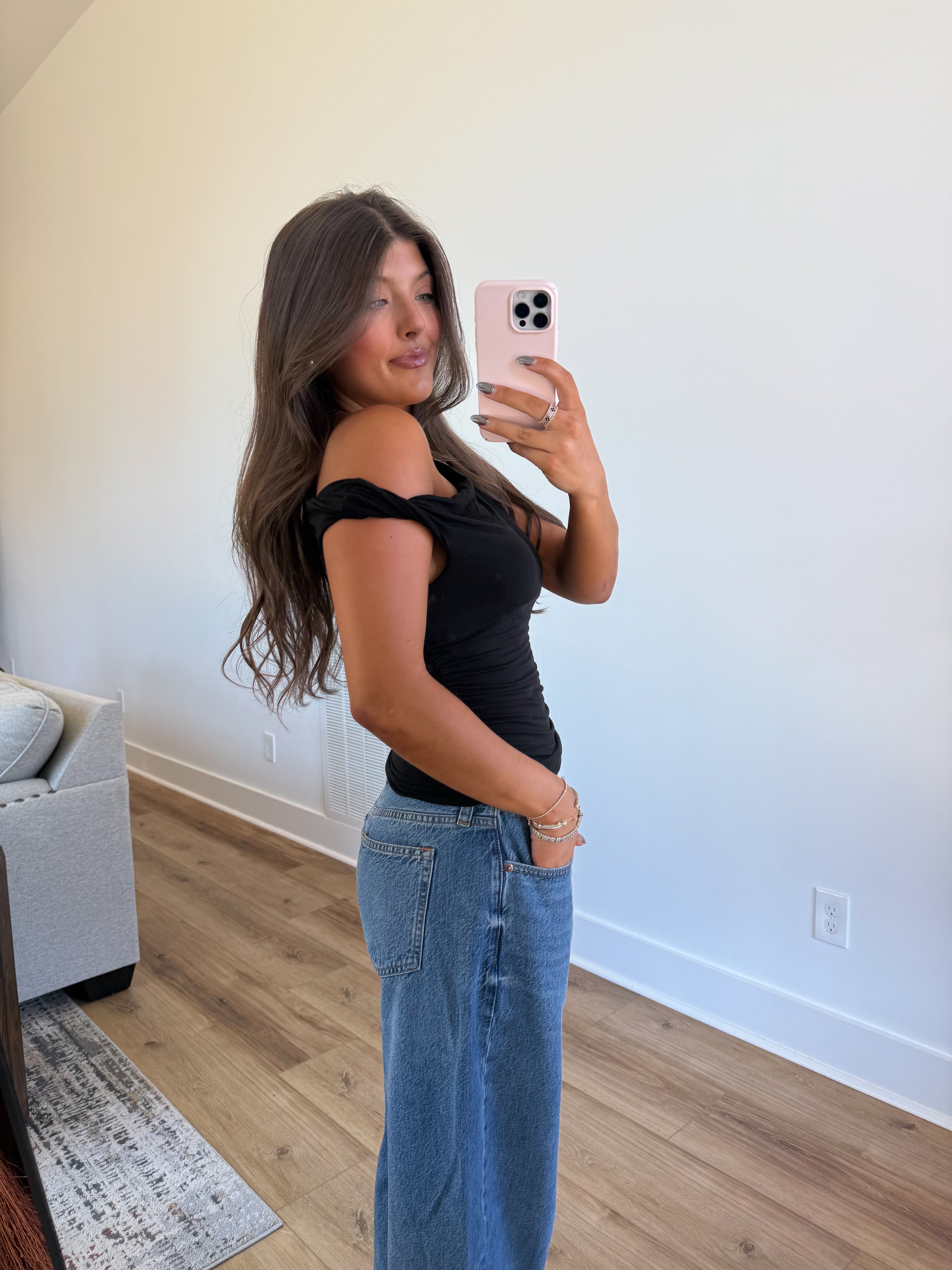 Black Elevated Basic Top