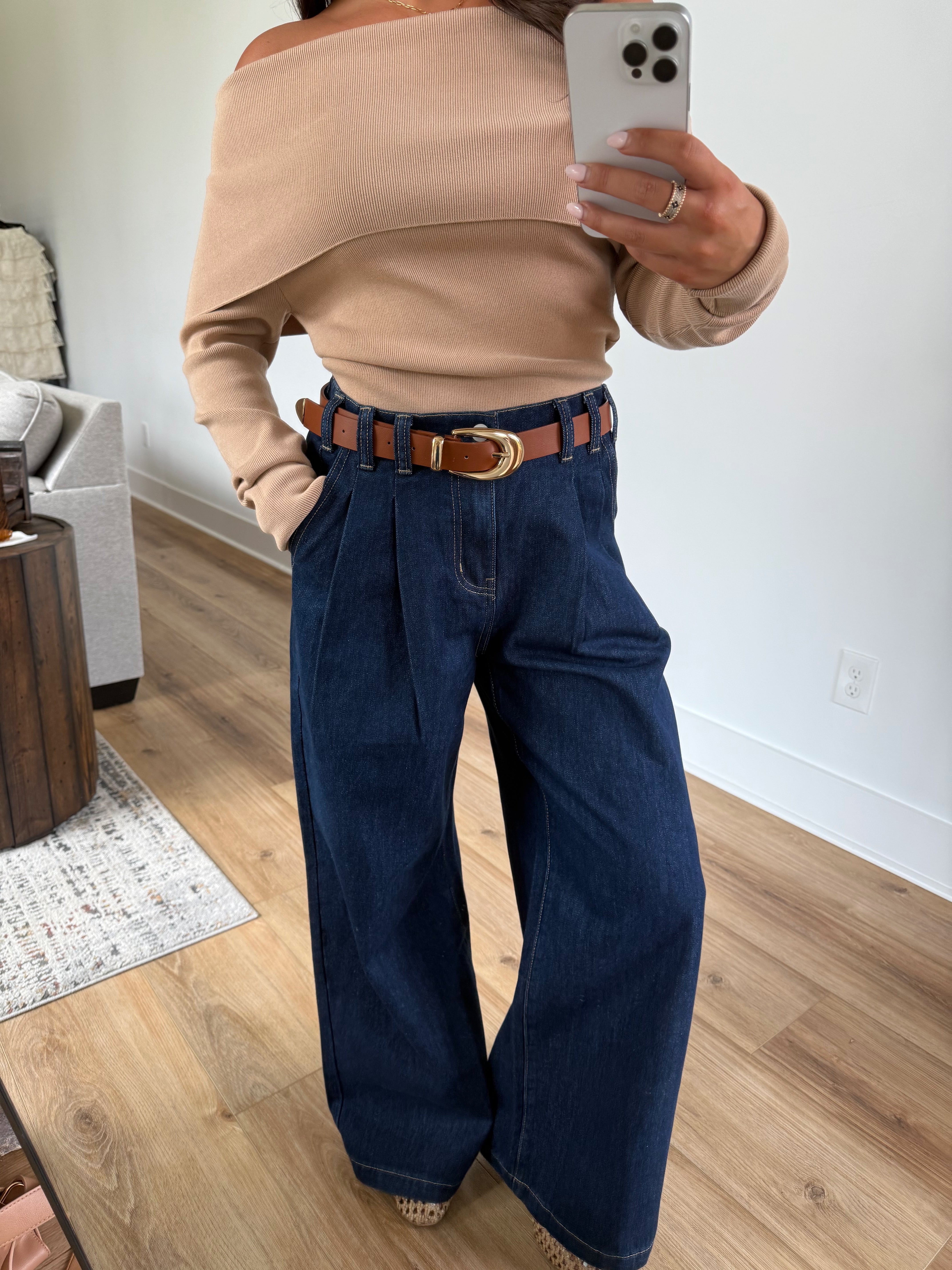 Dark Denim Wide Leg Pant
