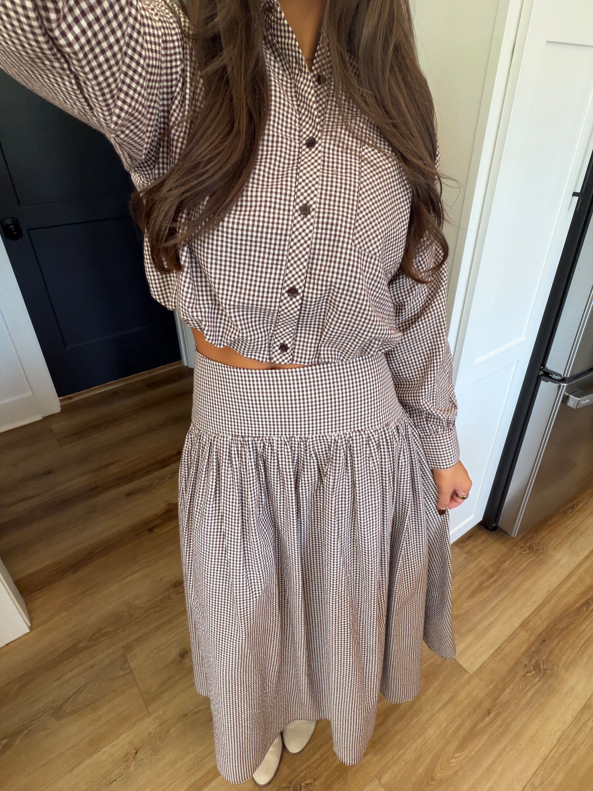 Charlotte Gingham Set (Brown)