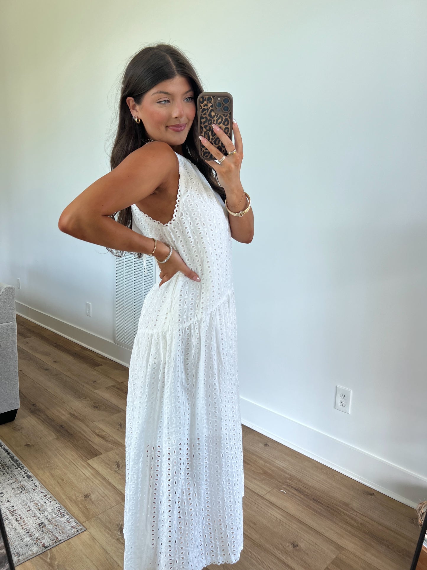 White Eyelet Maxi Dress