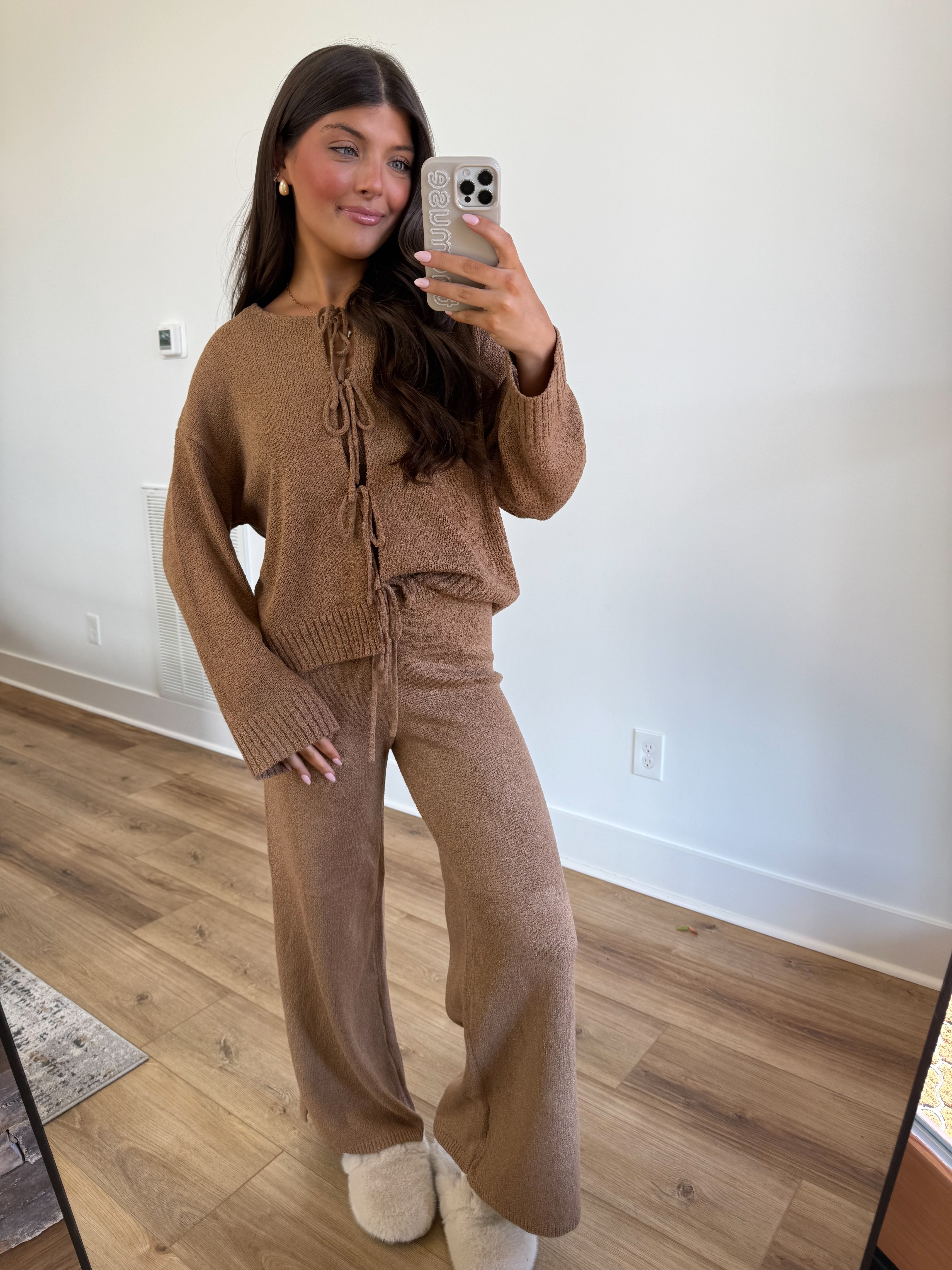 Caramel Tie Cardigan Set (3 piece)