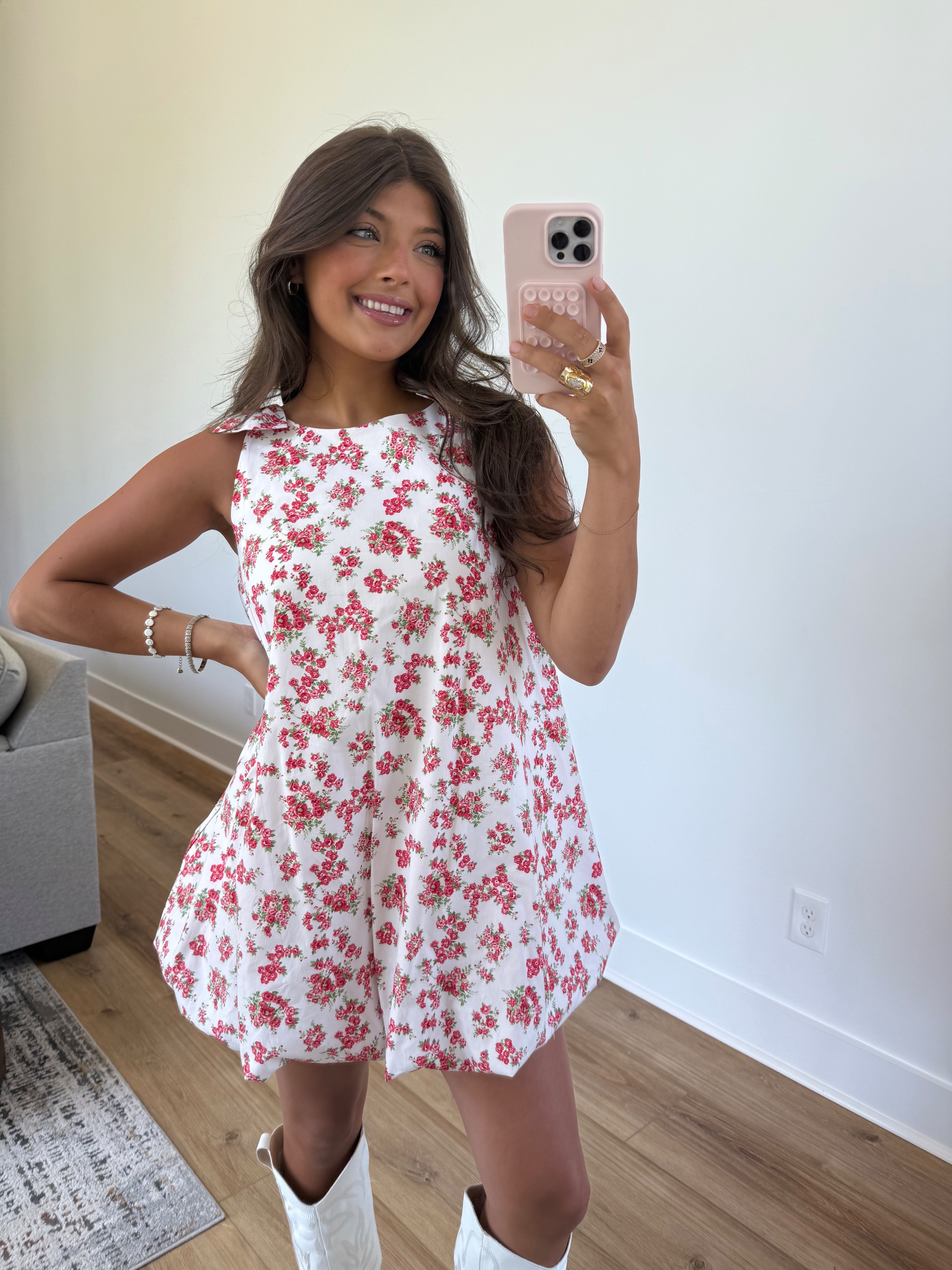 The Blossom Bubble Mini Dress