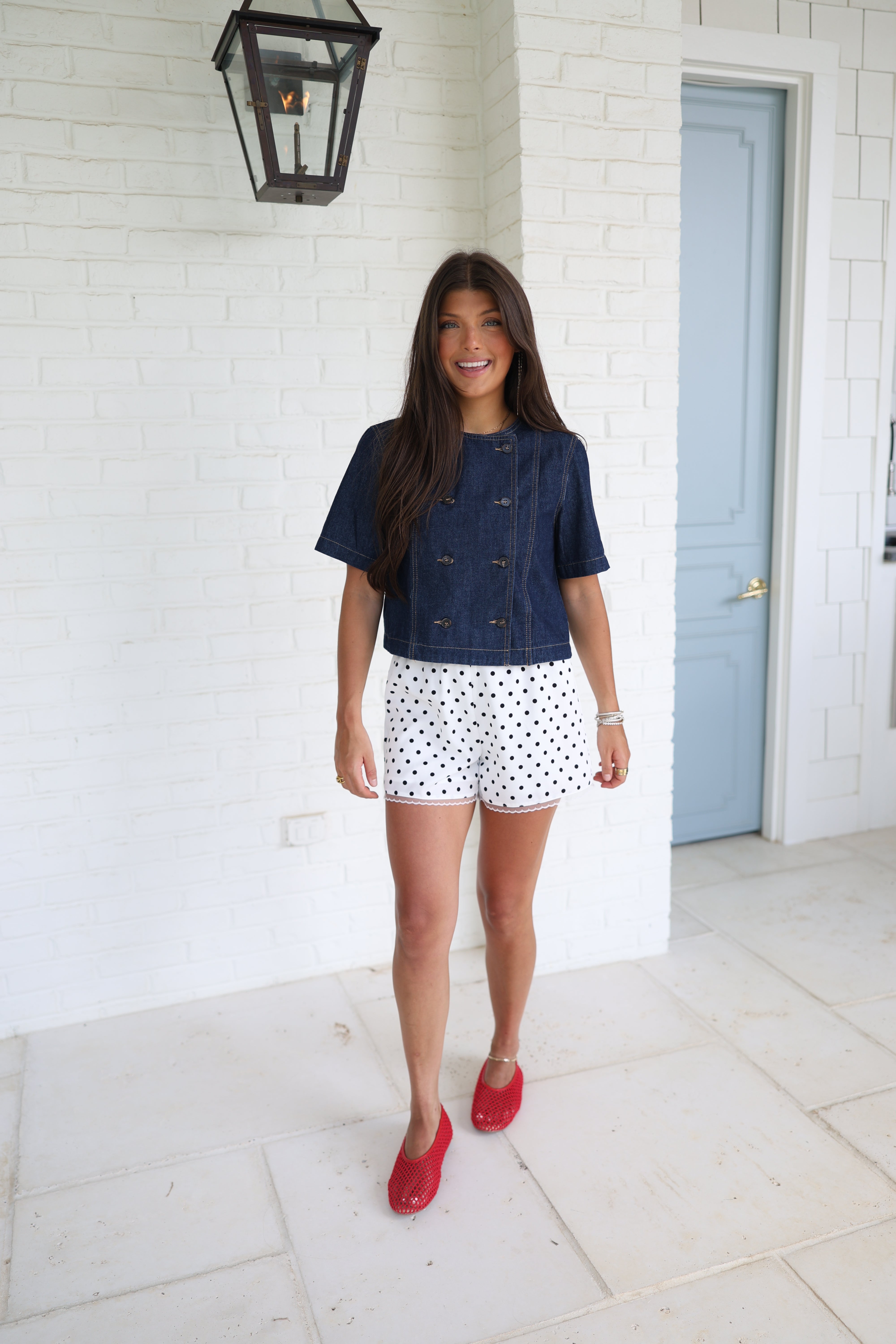 Satin Polka Dot Shorts (White/Black)
