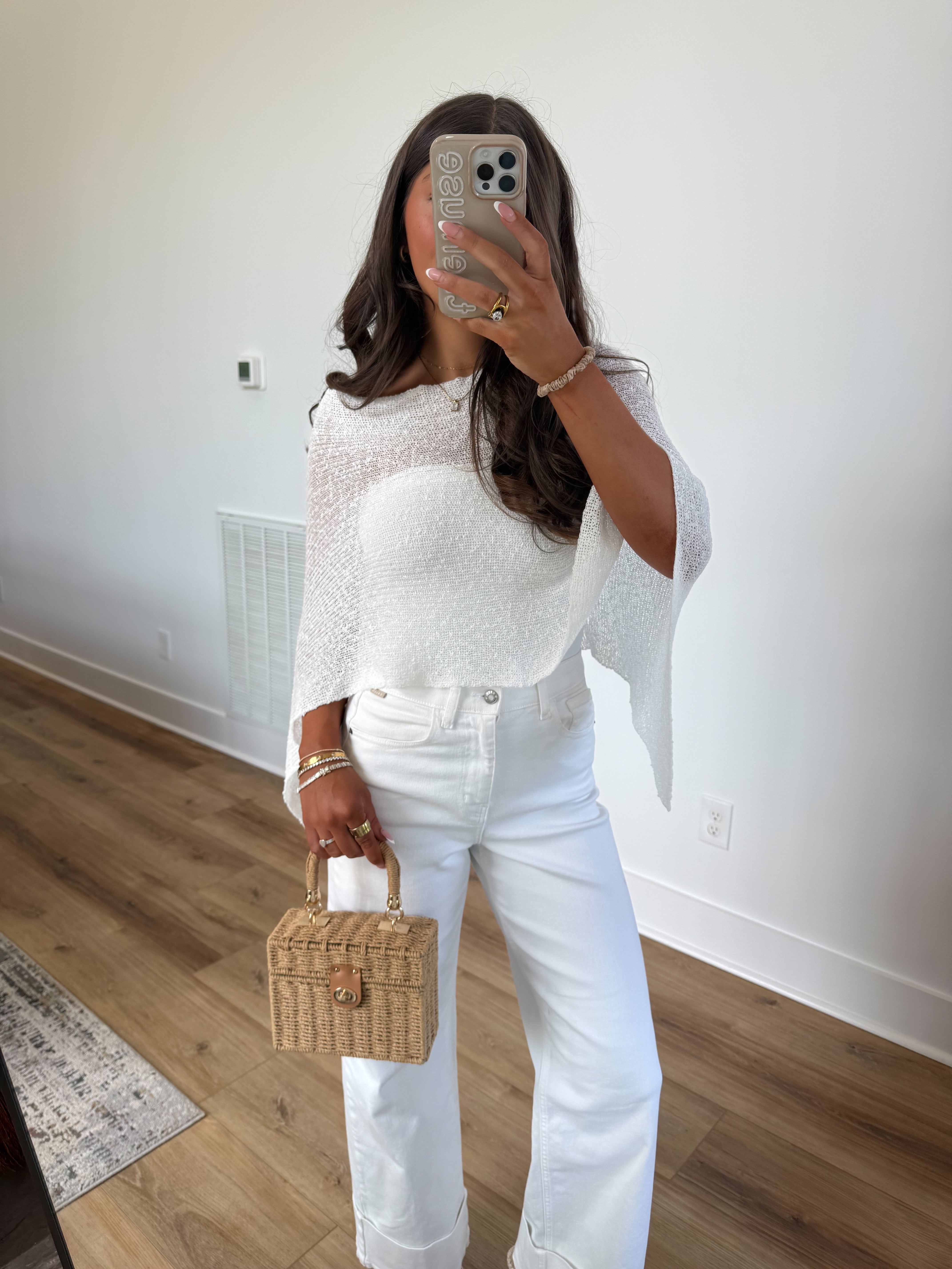 White Poncho Top