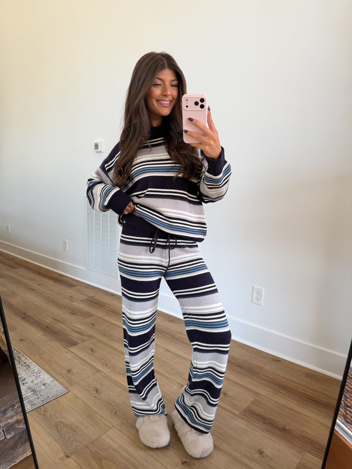 Mixed Stripe Knit Set (Navy Multi)