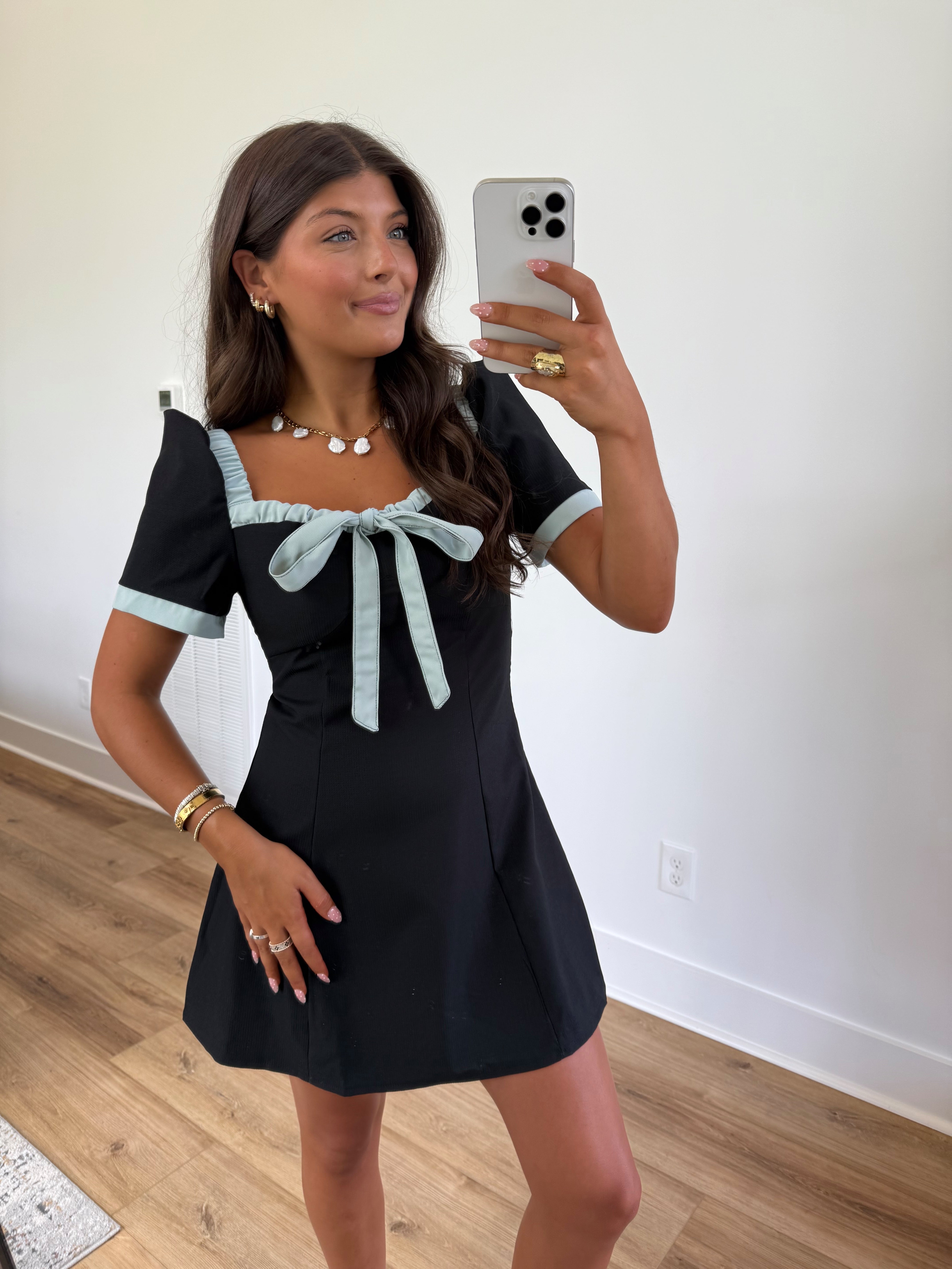 Blackberry Bow Mini Dress