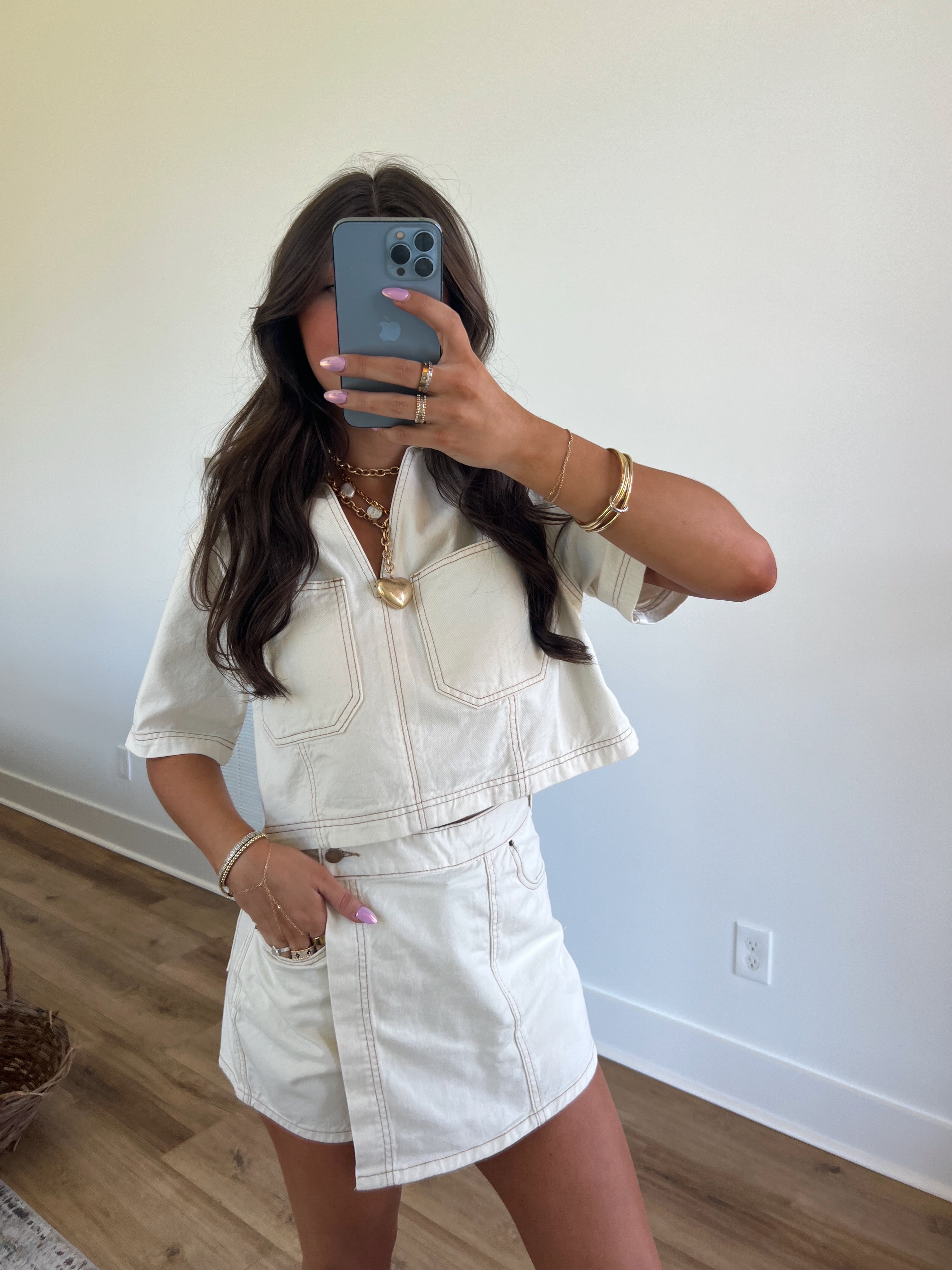 Lauren Ecru Denim Set
