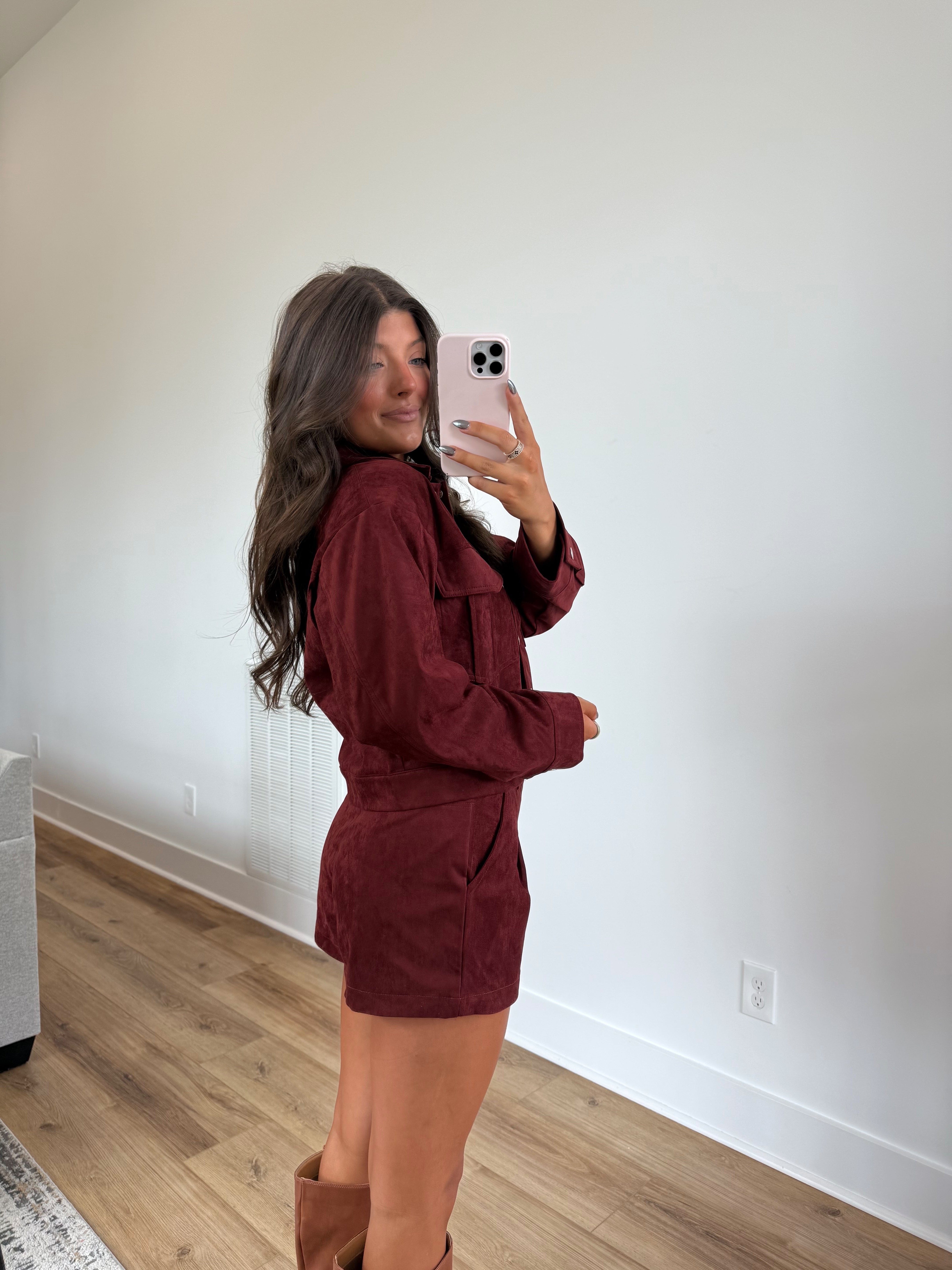 Burgundy Suede Set