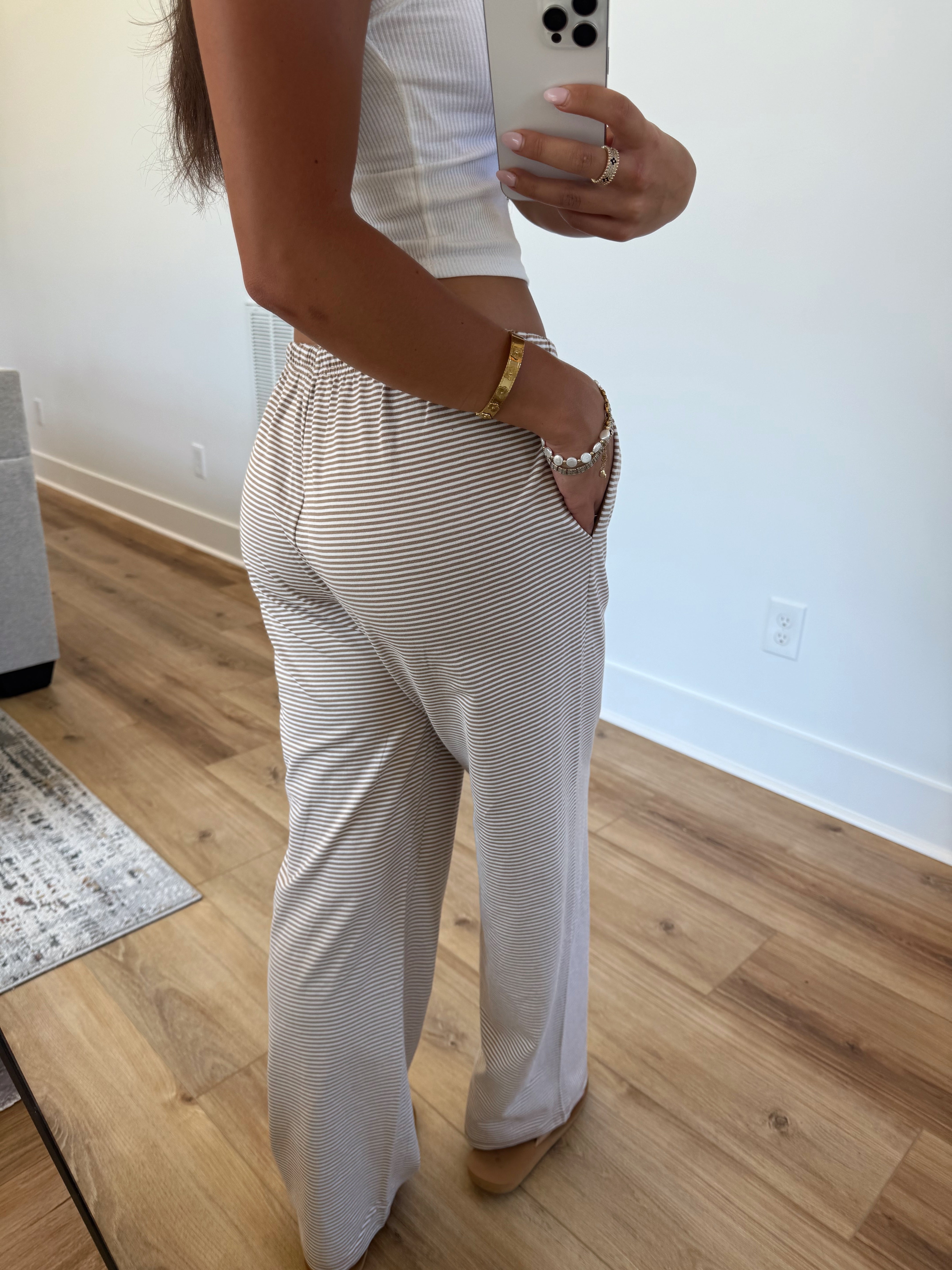 Cocoa Stripe Lounge Pants