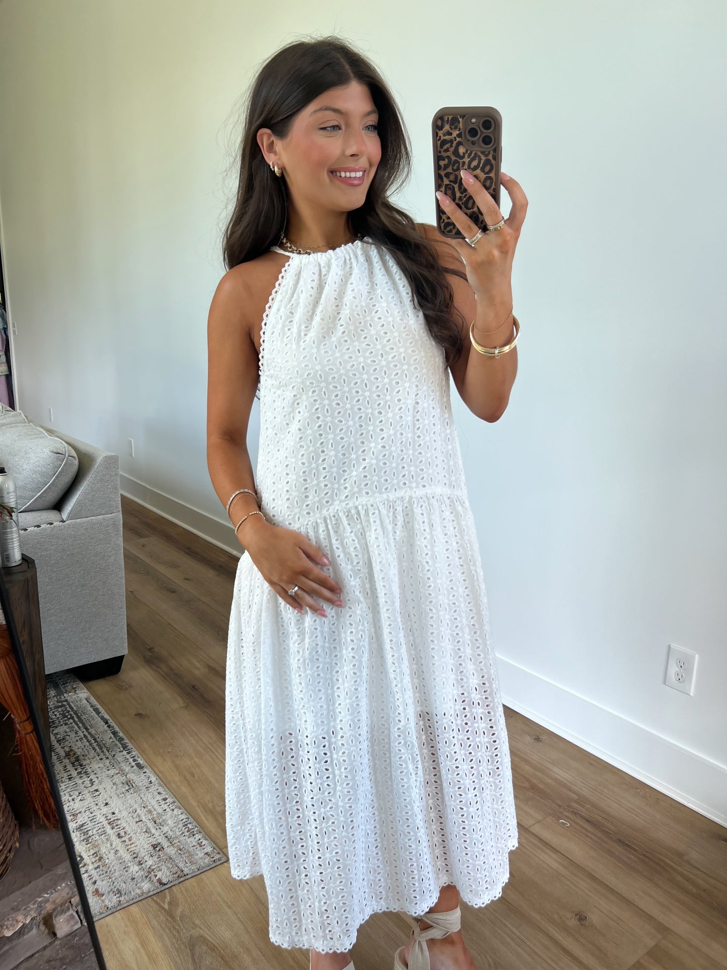 White Eyelet Maxi Dress