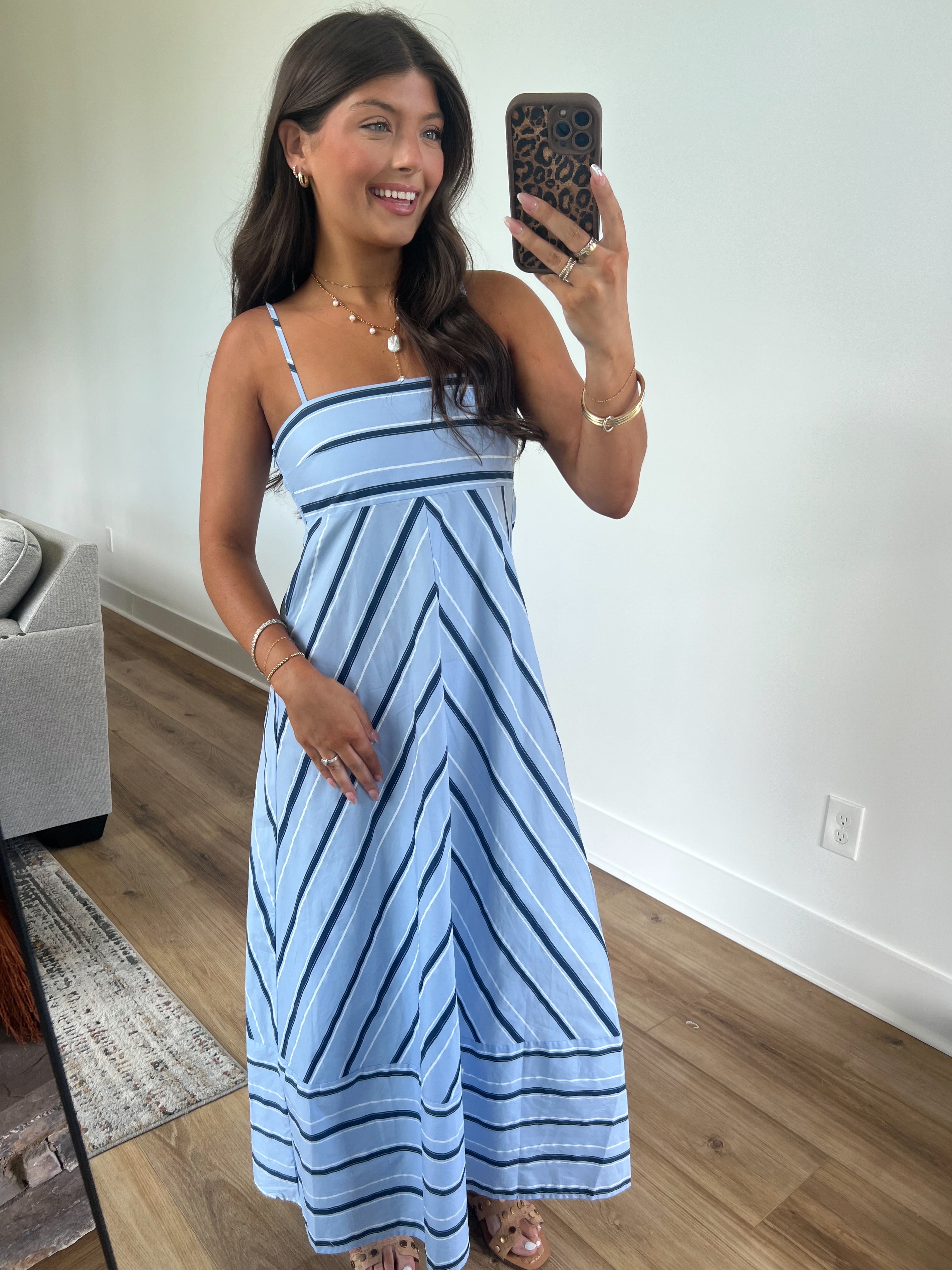 Blueberry Stripe Midi Dress