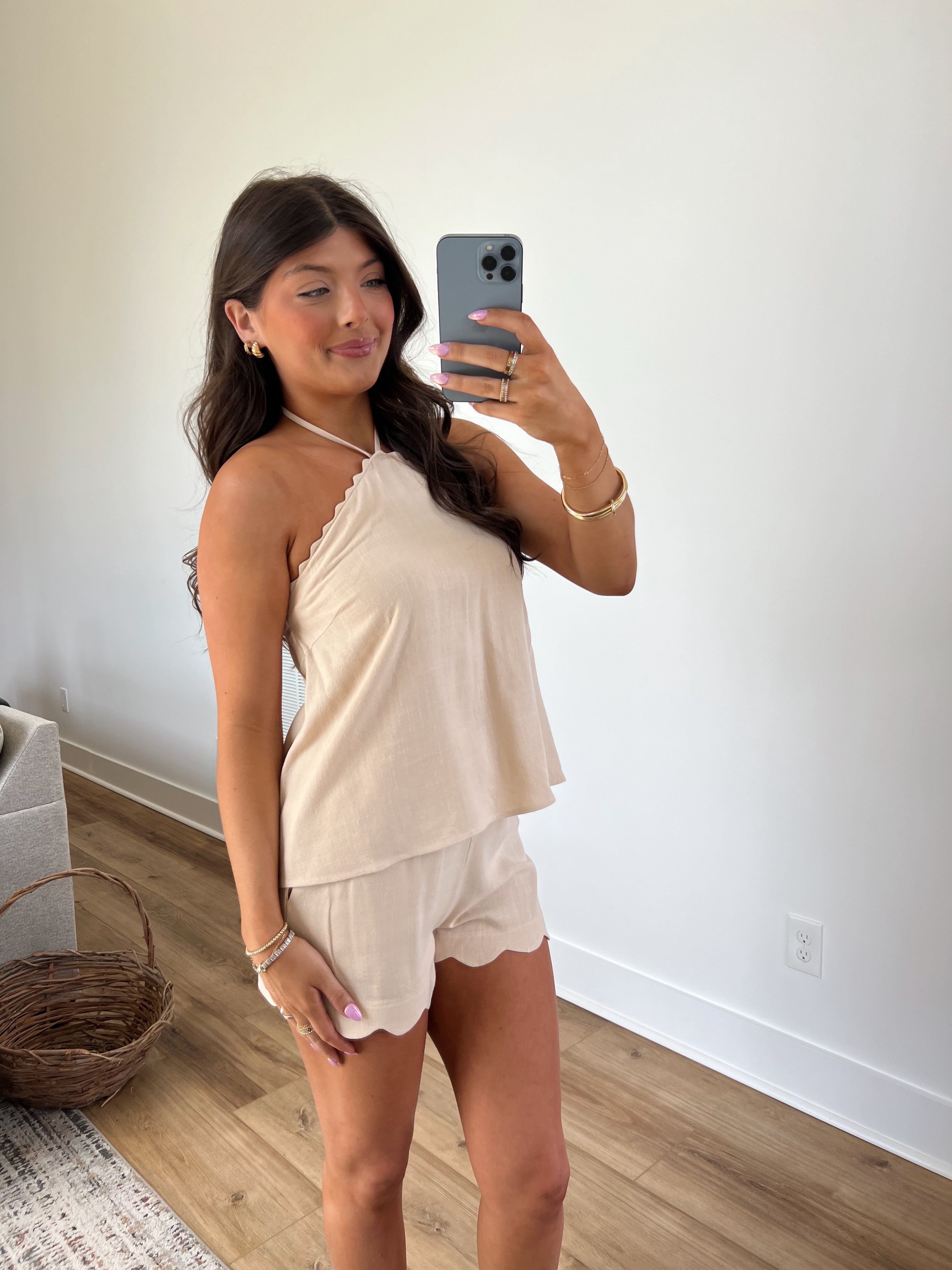 Skye Scallop Shorts Set