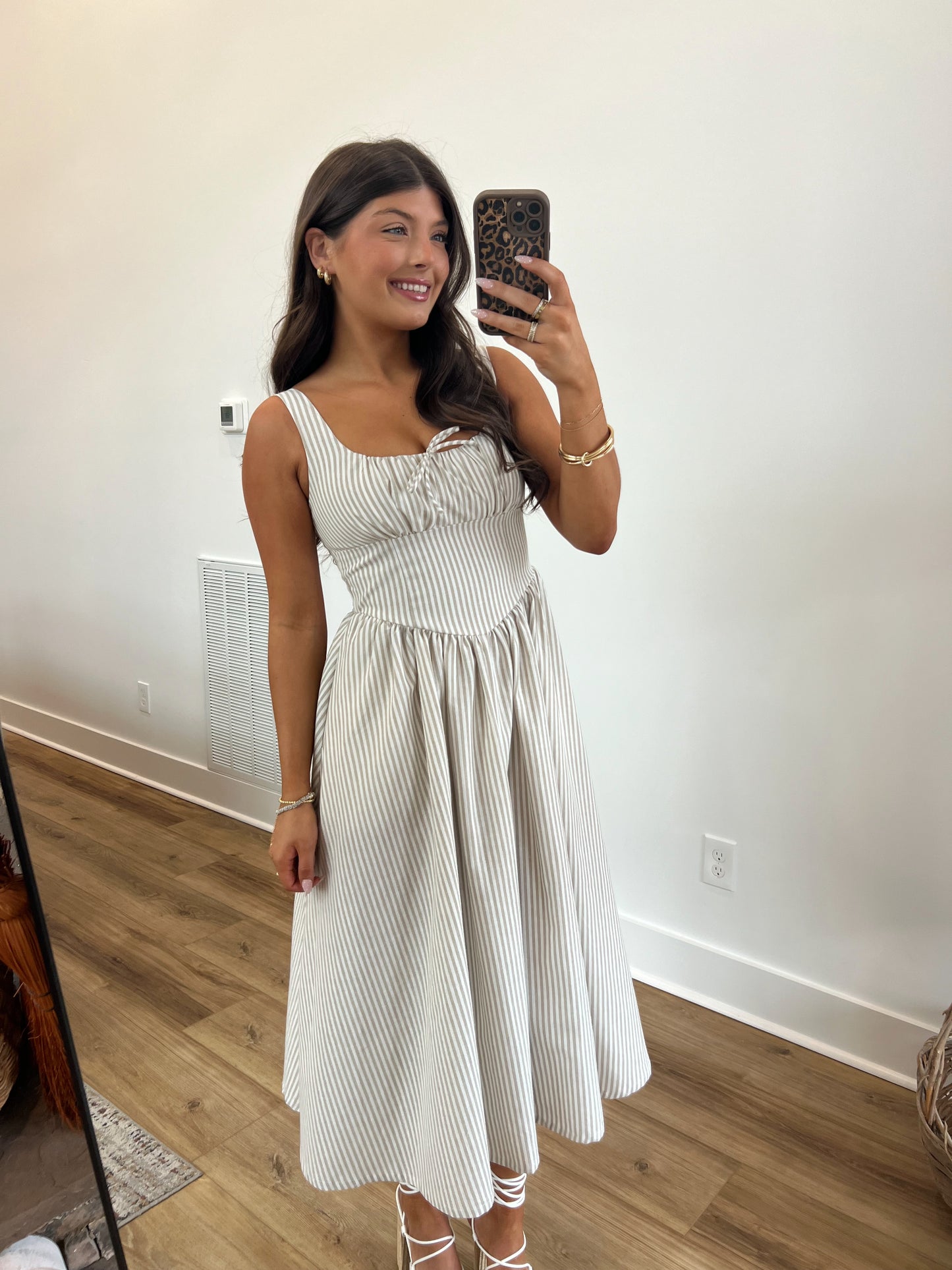 Coastal Stripes Midi Dress