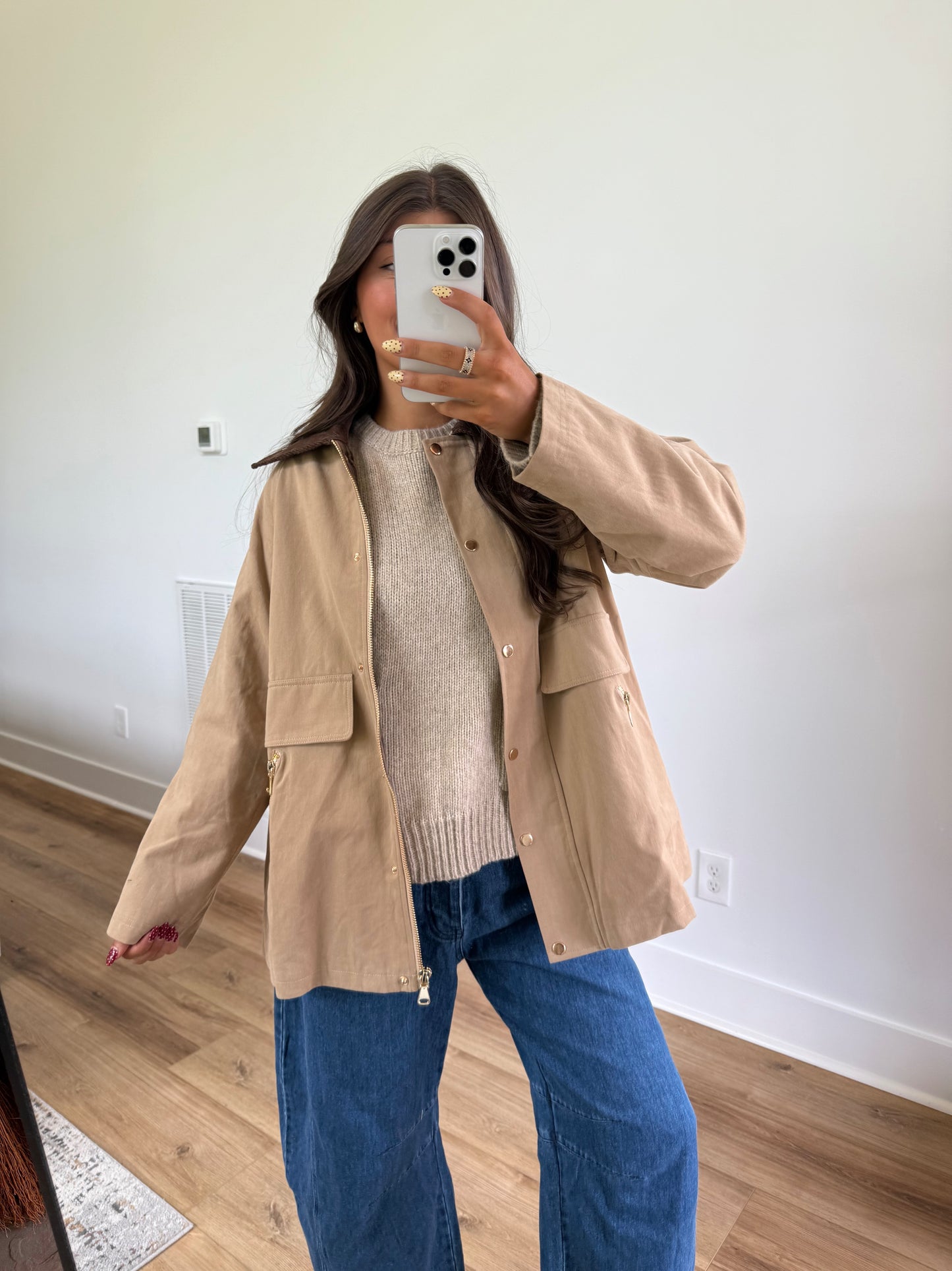 Beige Barn Jacket (Plaid Inside)
