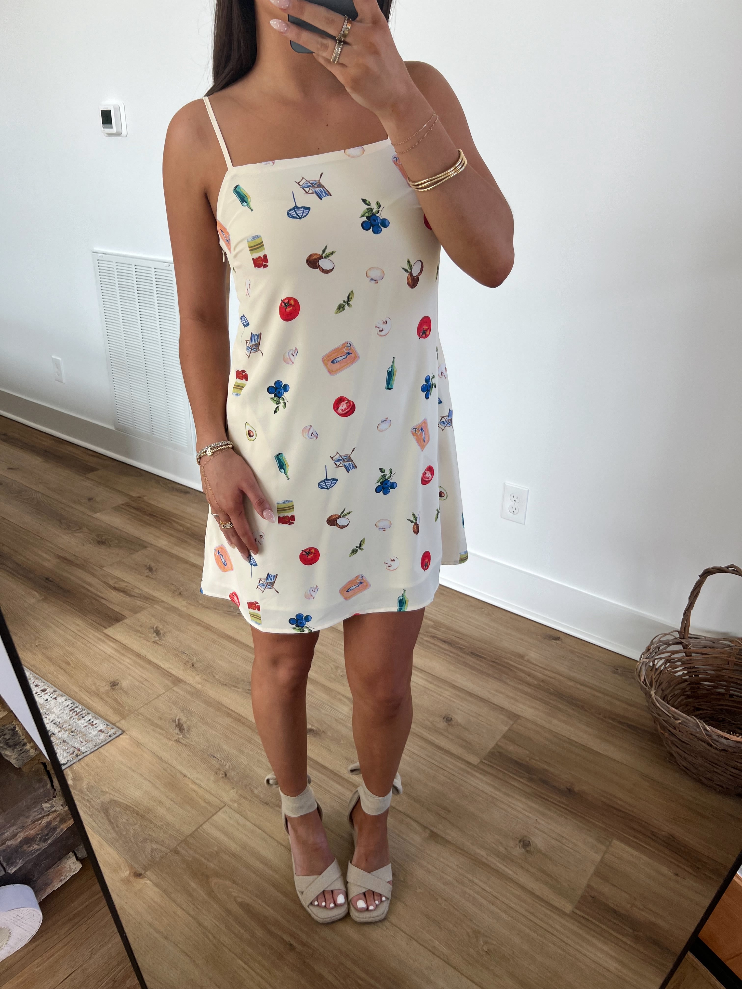 European Print Mini Dress