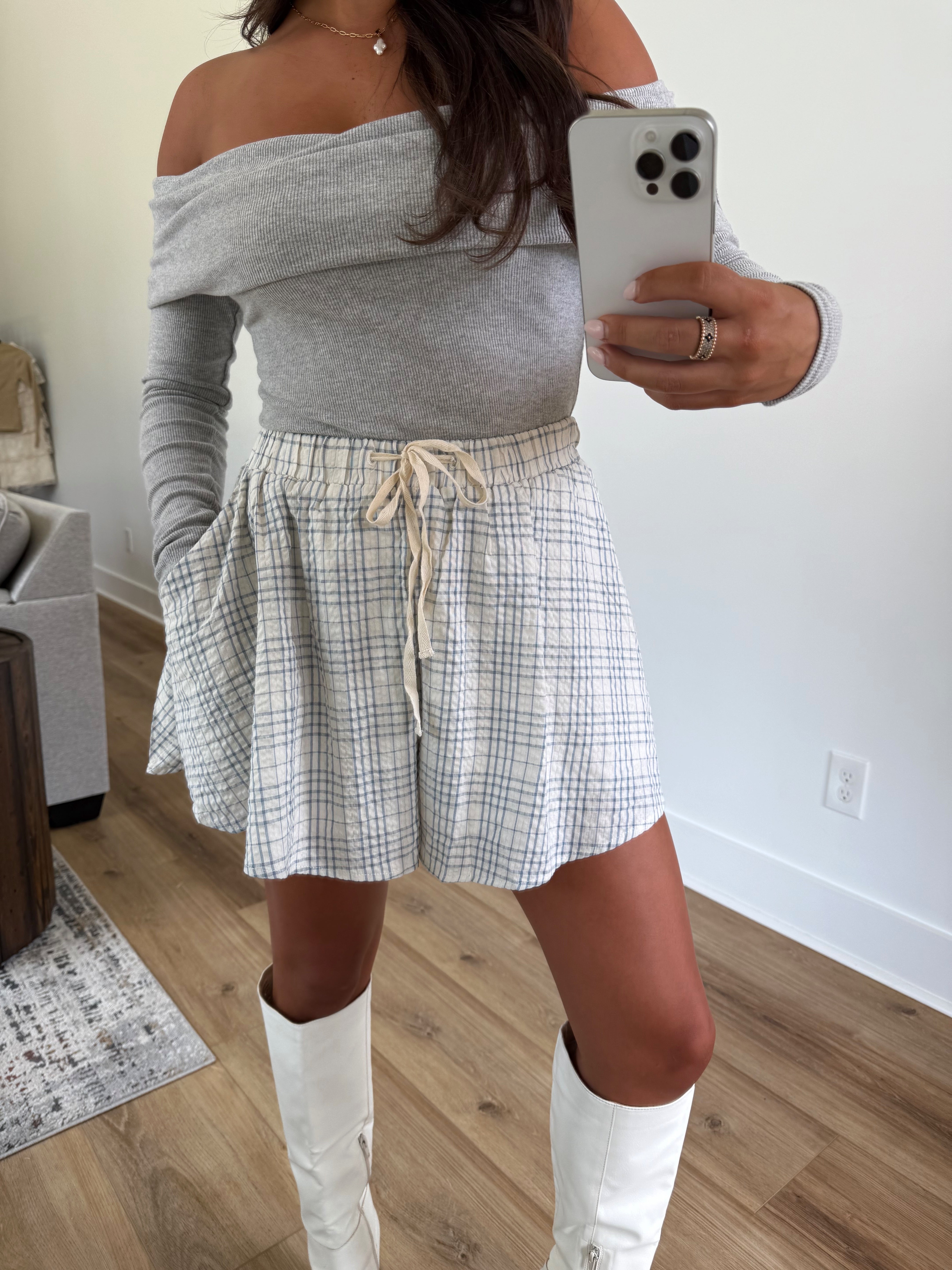 Darcy Gingham Shorts (Blue/Cream)
