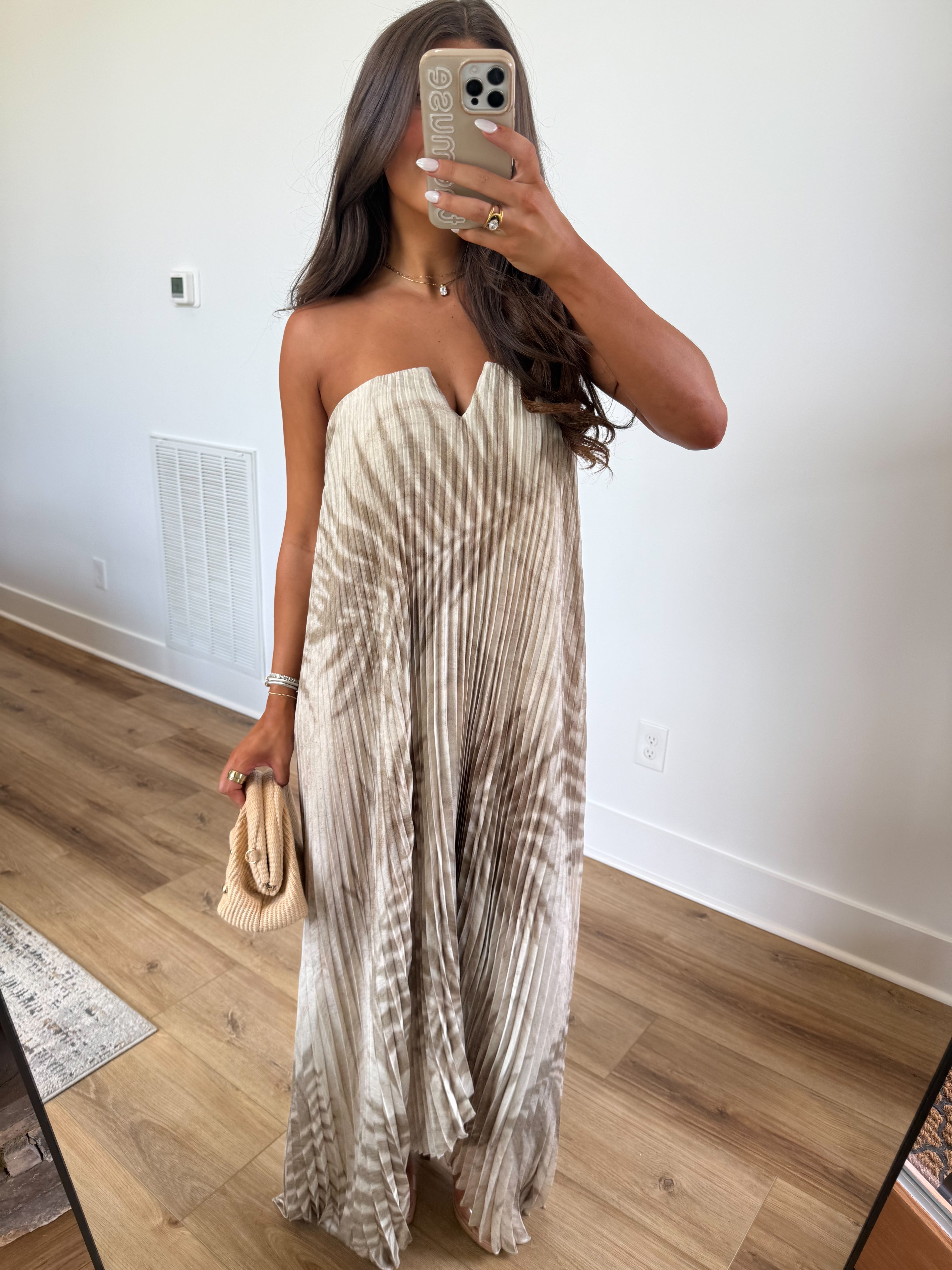 Palm Pleated Maxi
